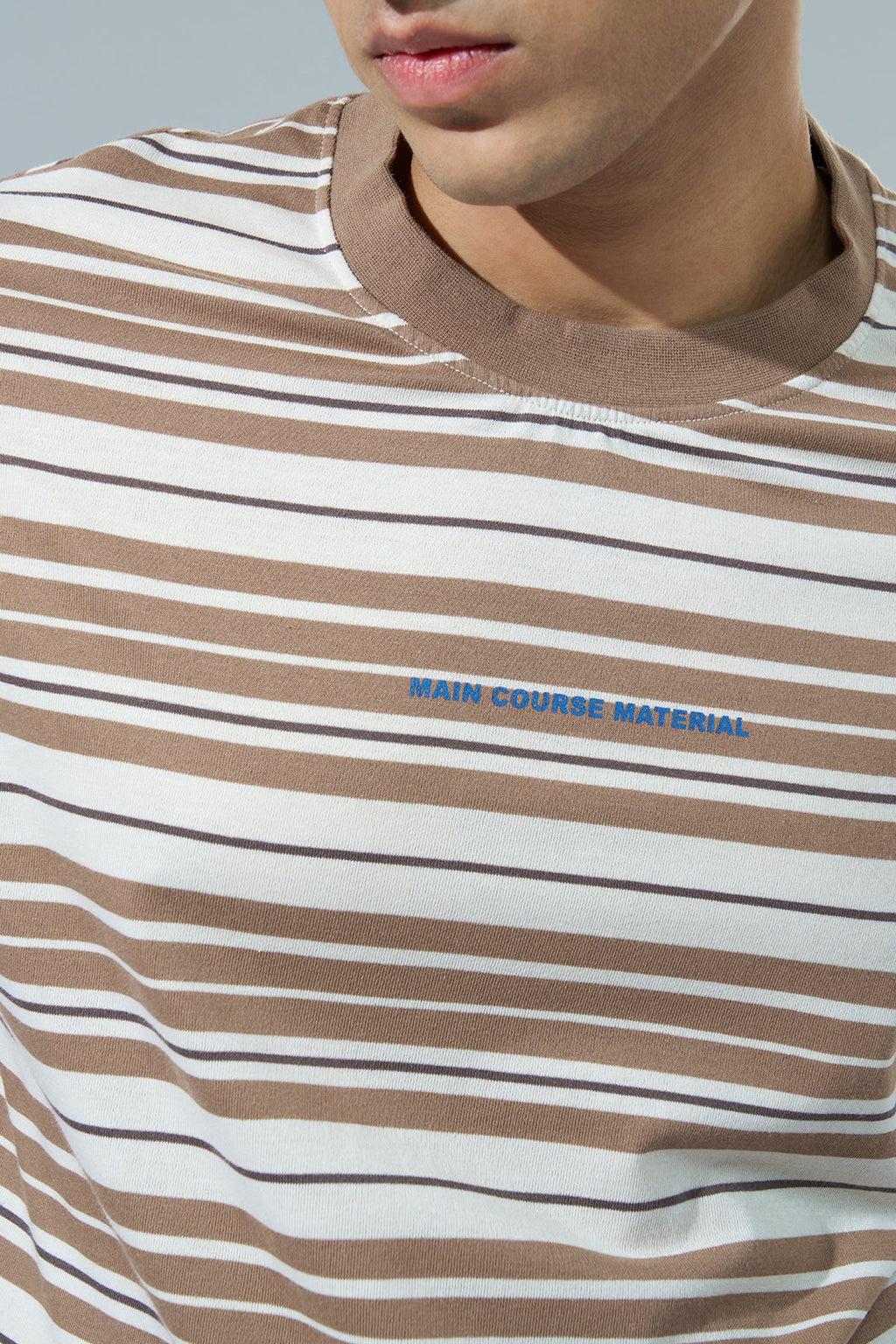 Brown Striped Oversized Fit T-Shirt