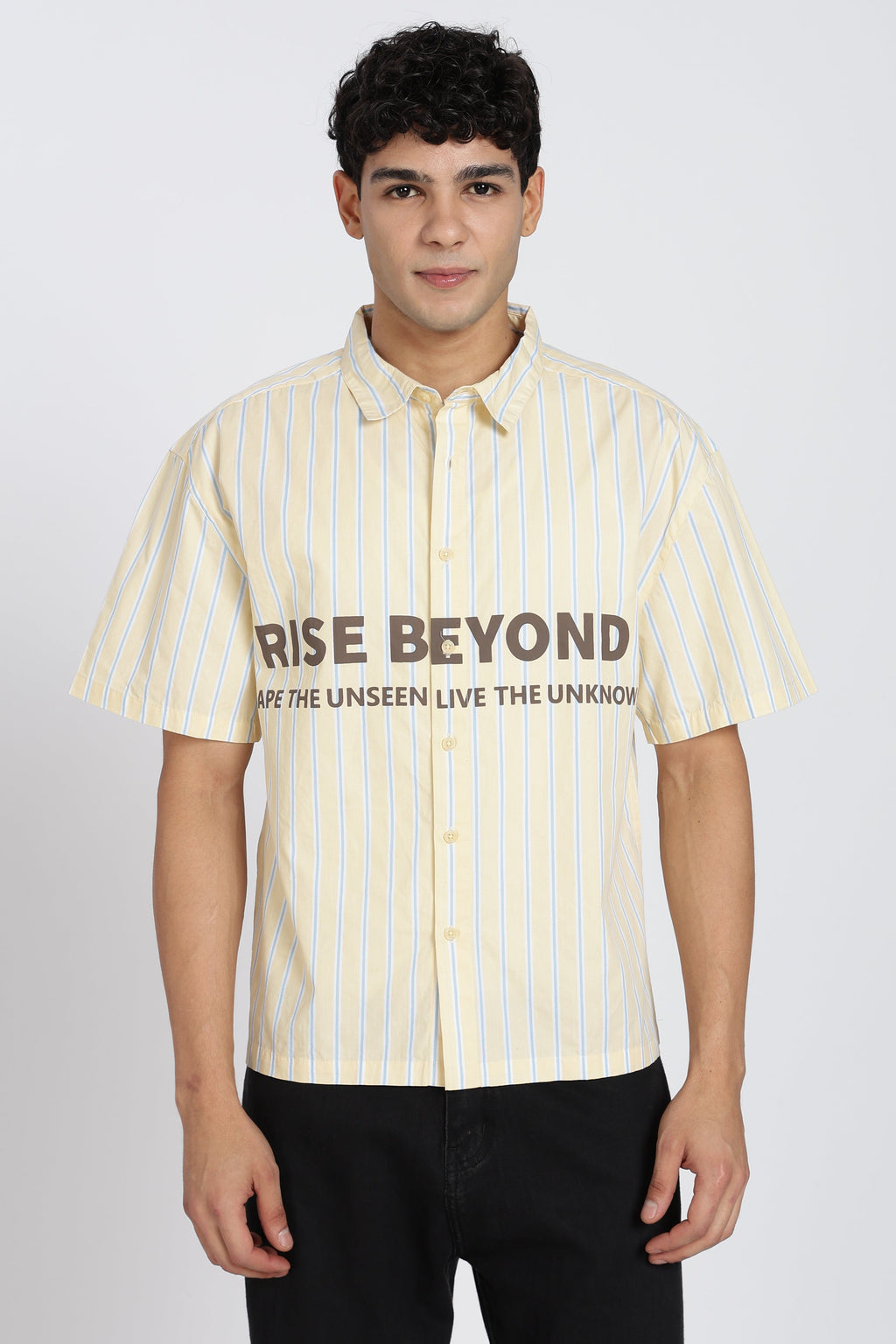Yellow Cotton Oversized Fit Shirt