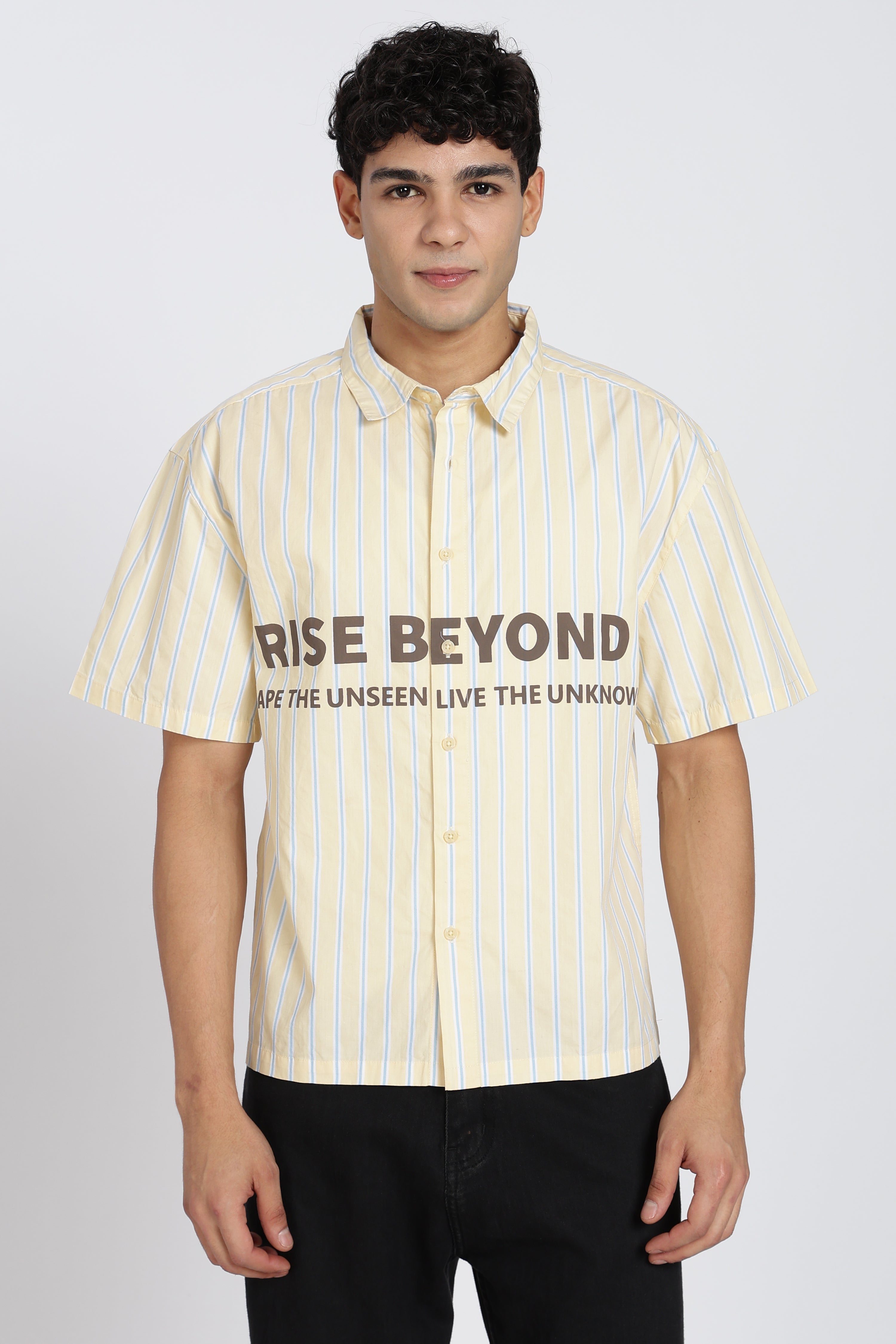 Yellow Cotton Oversized Fit Shirt