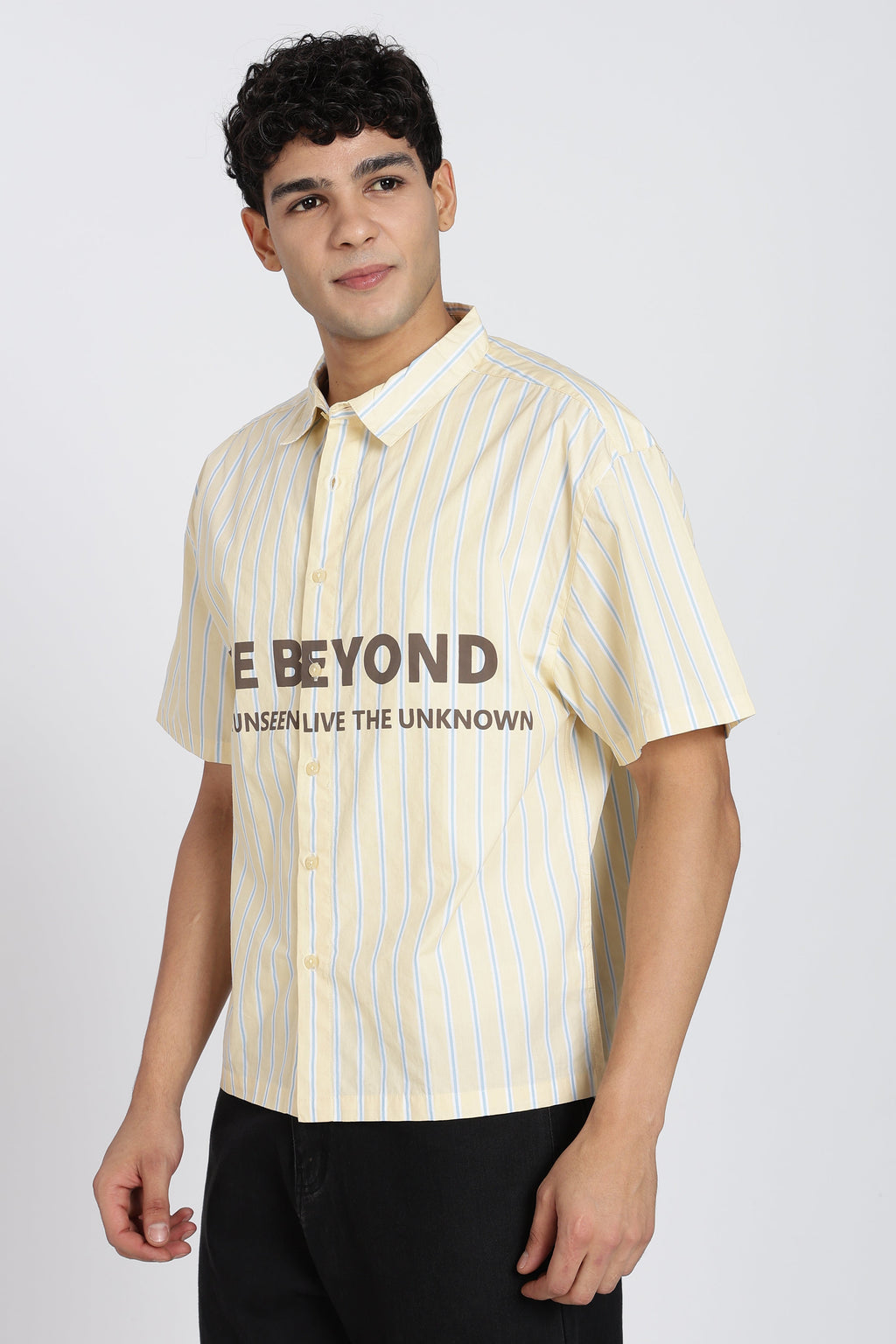 Yellow Cotton Oversized Fit Shirt