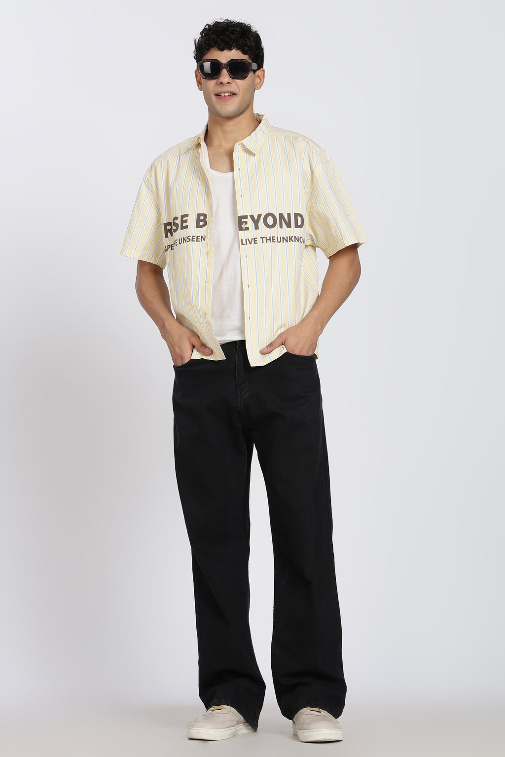 Yellow Cotton Oversized Fit Shirt