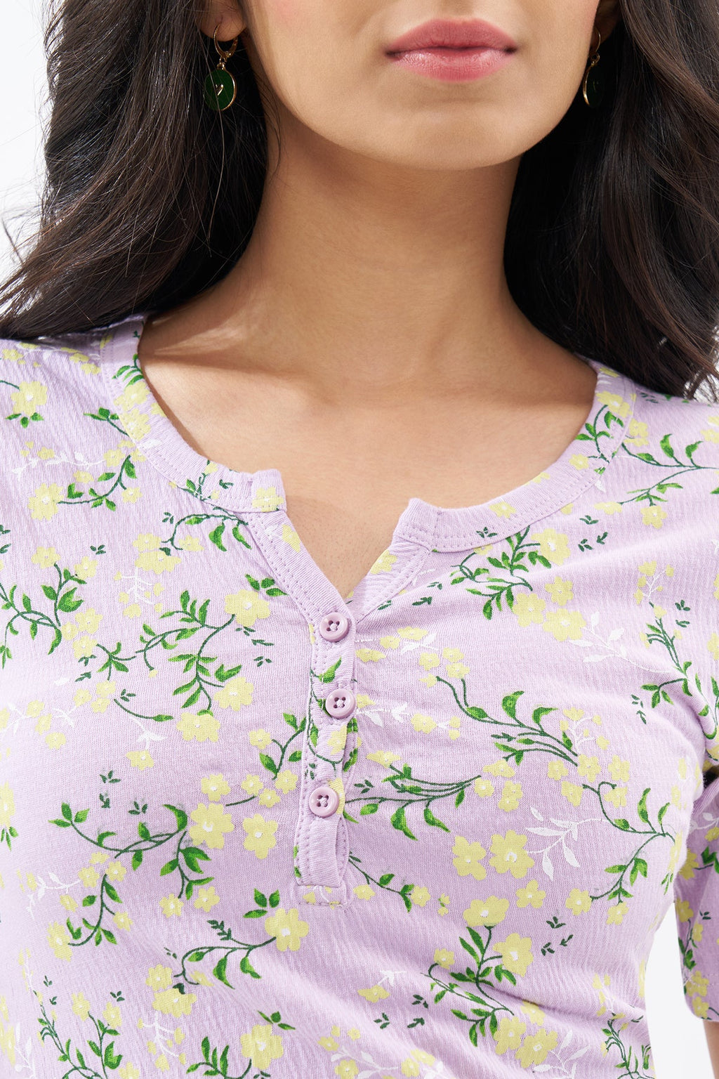 Lilac Floral Print Top