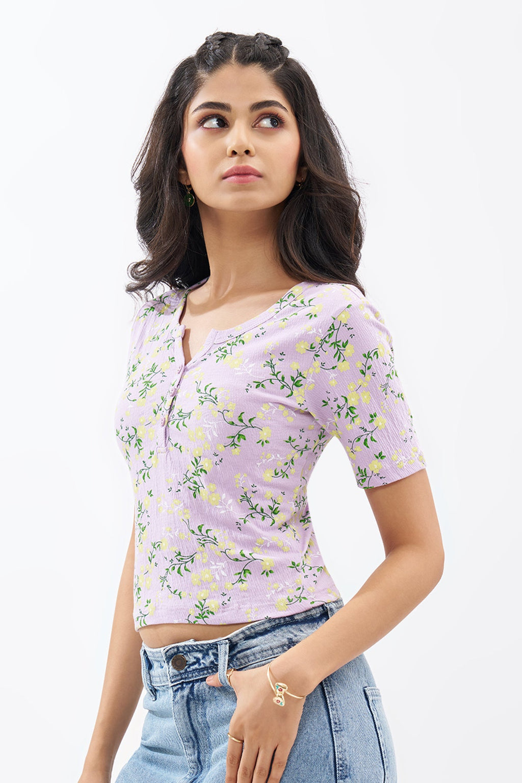 Lilac Floral Print Top