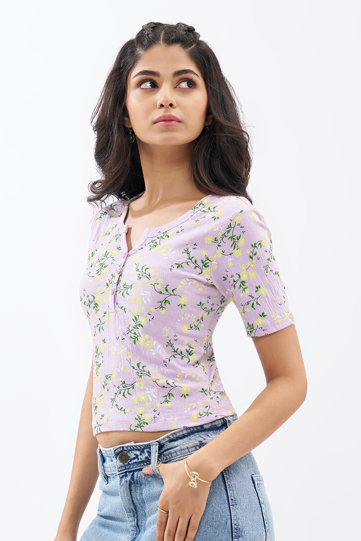 Lilac Floral Print Top