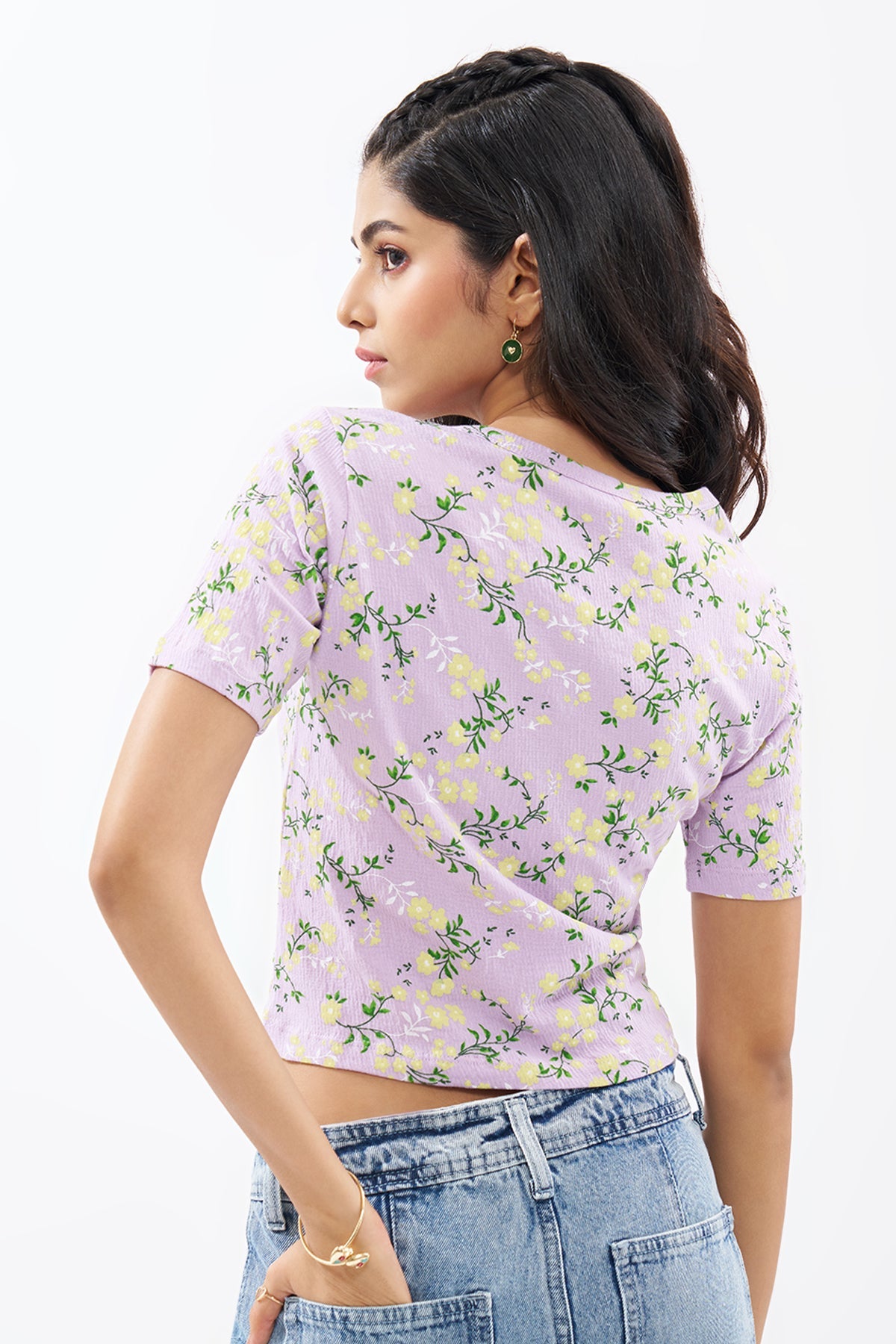 Lilac Floral Print Top
