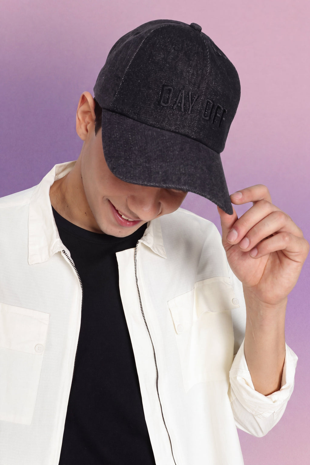 Black Embroidered Cap