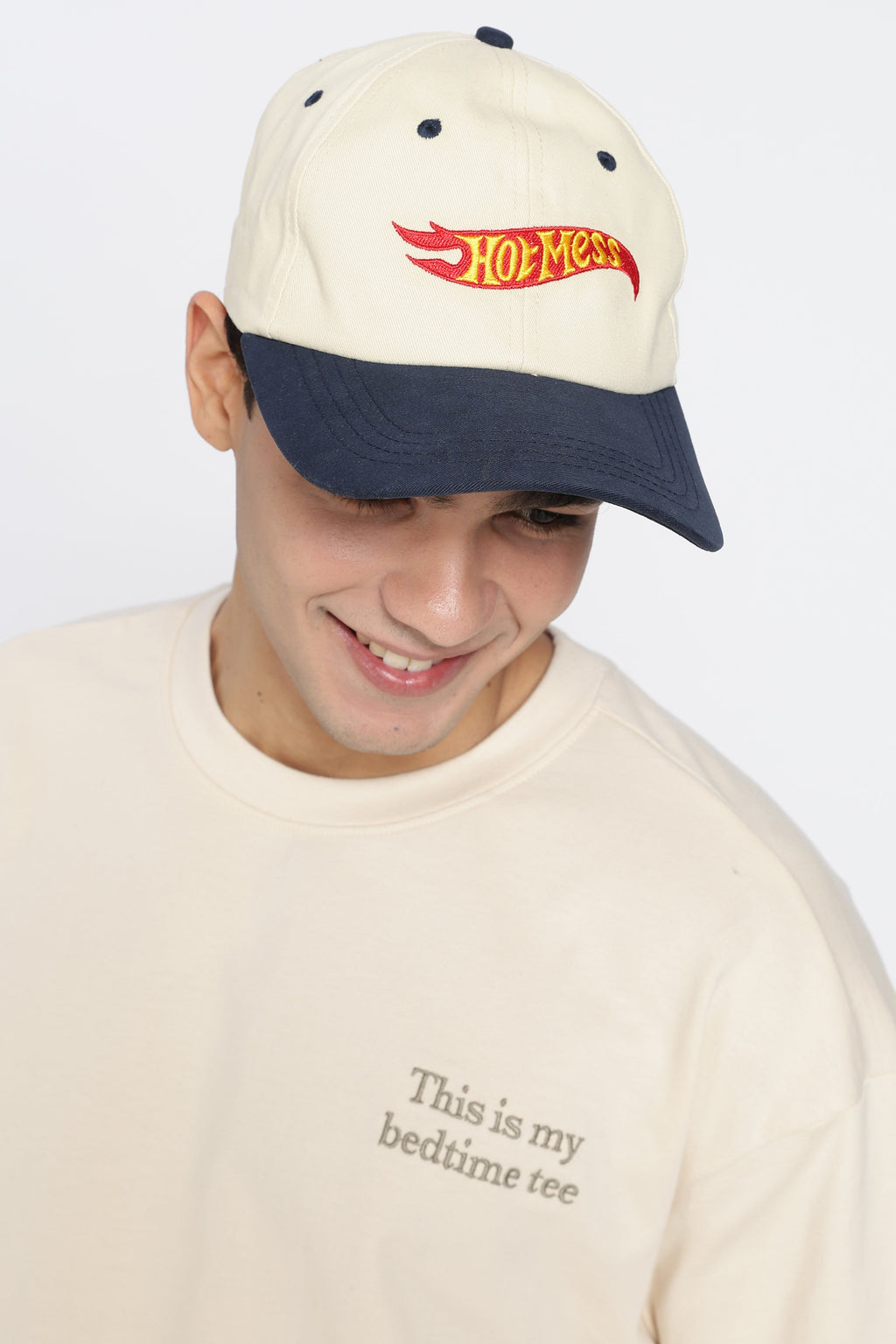 Cream Embroidered Cap