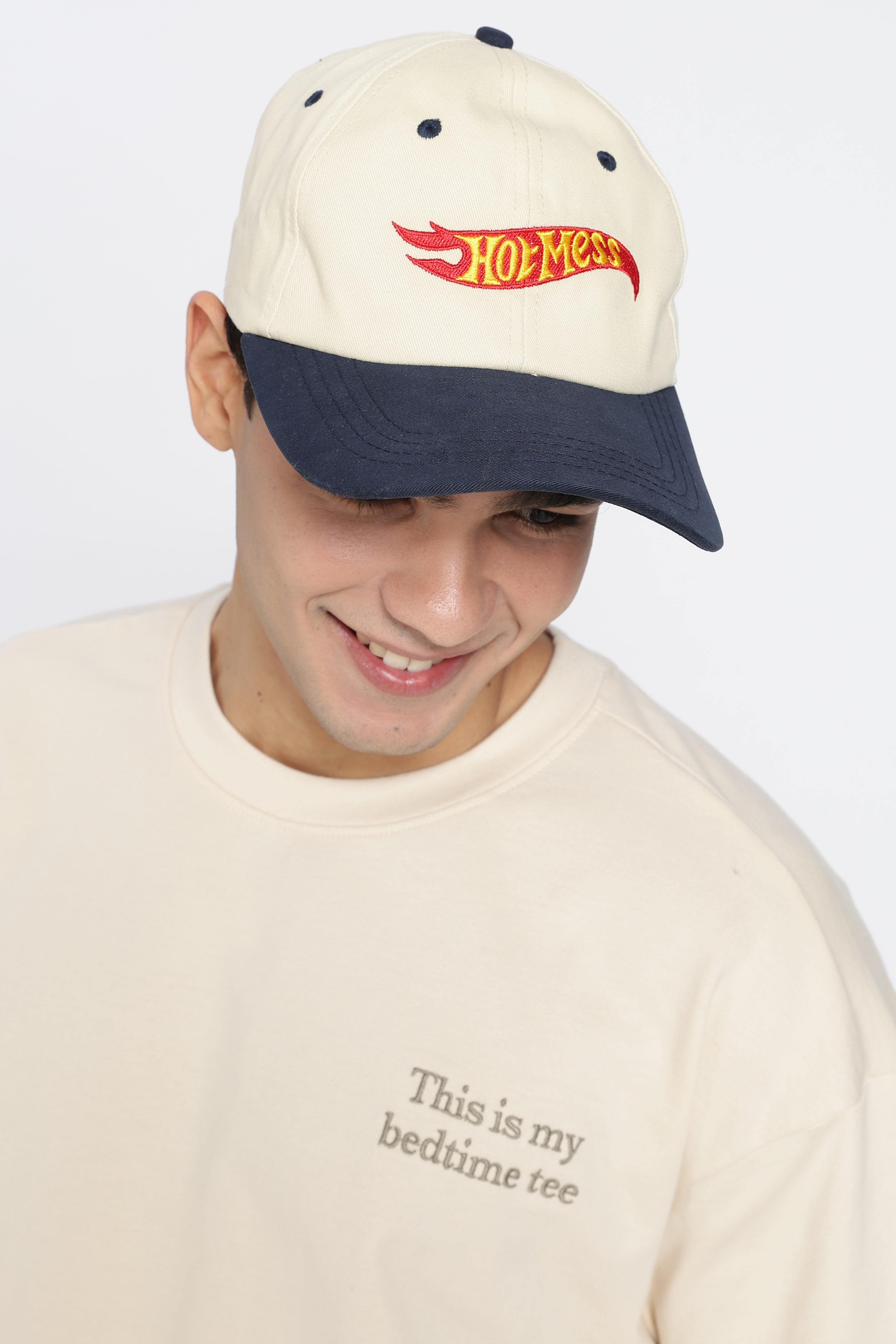 Cream Embroidered Cap
