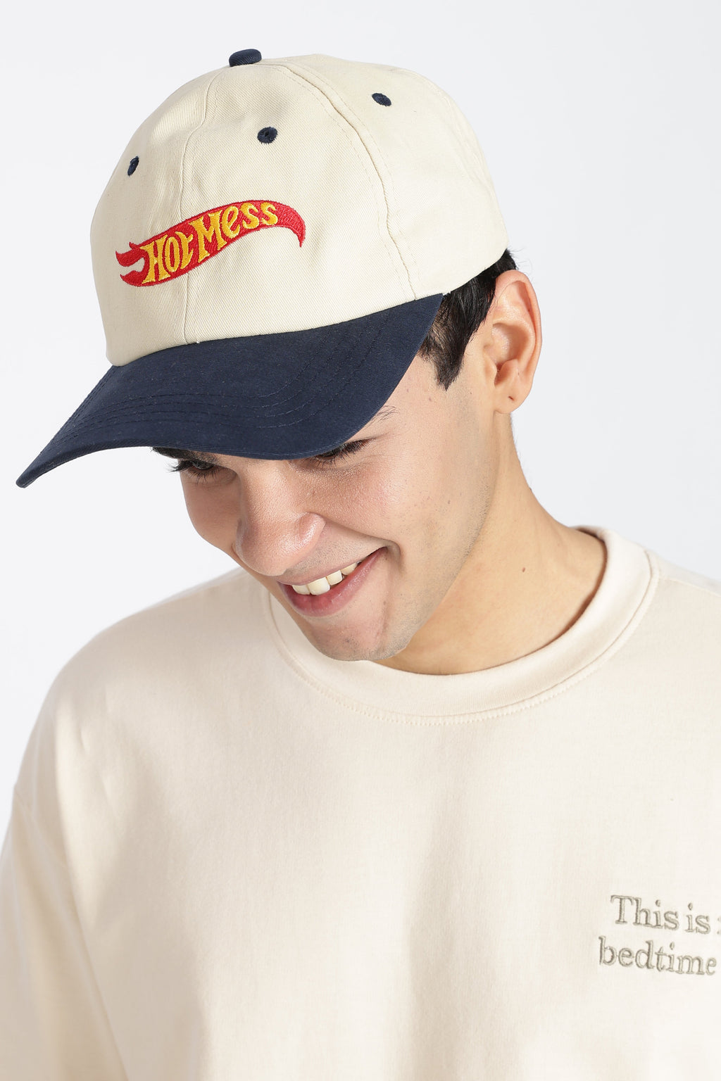Cream Embroidered Cap