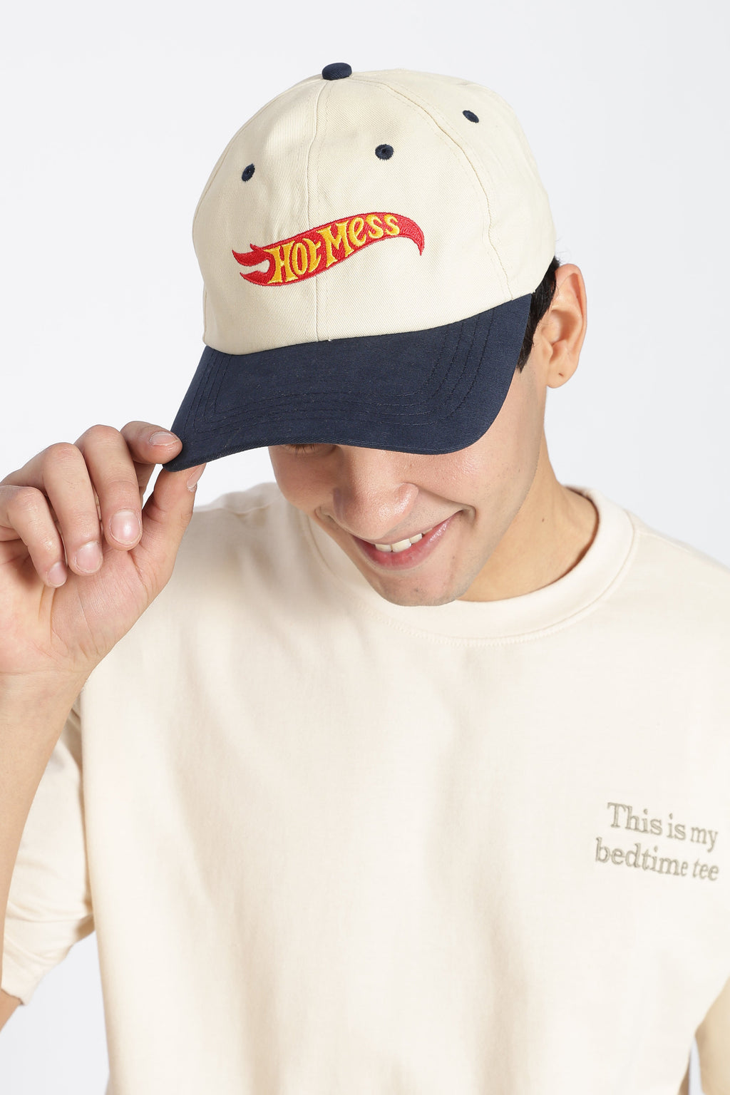 Cream Embroidered Cap