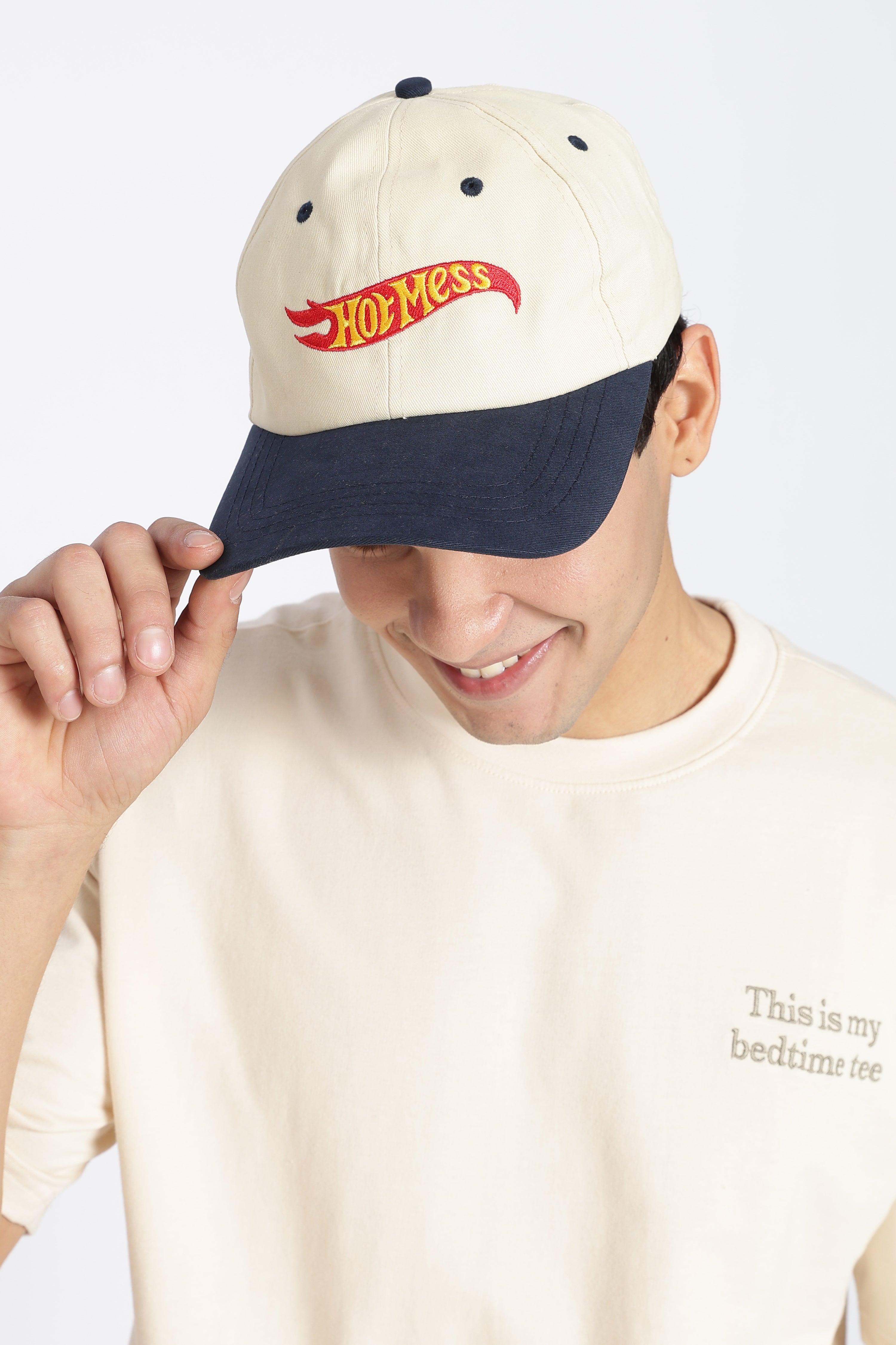 Cream Embroidered Cap