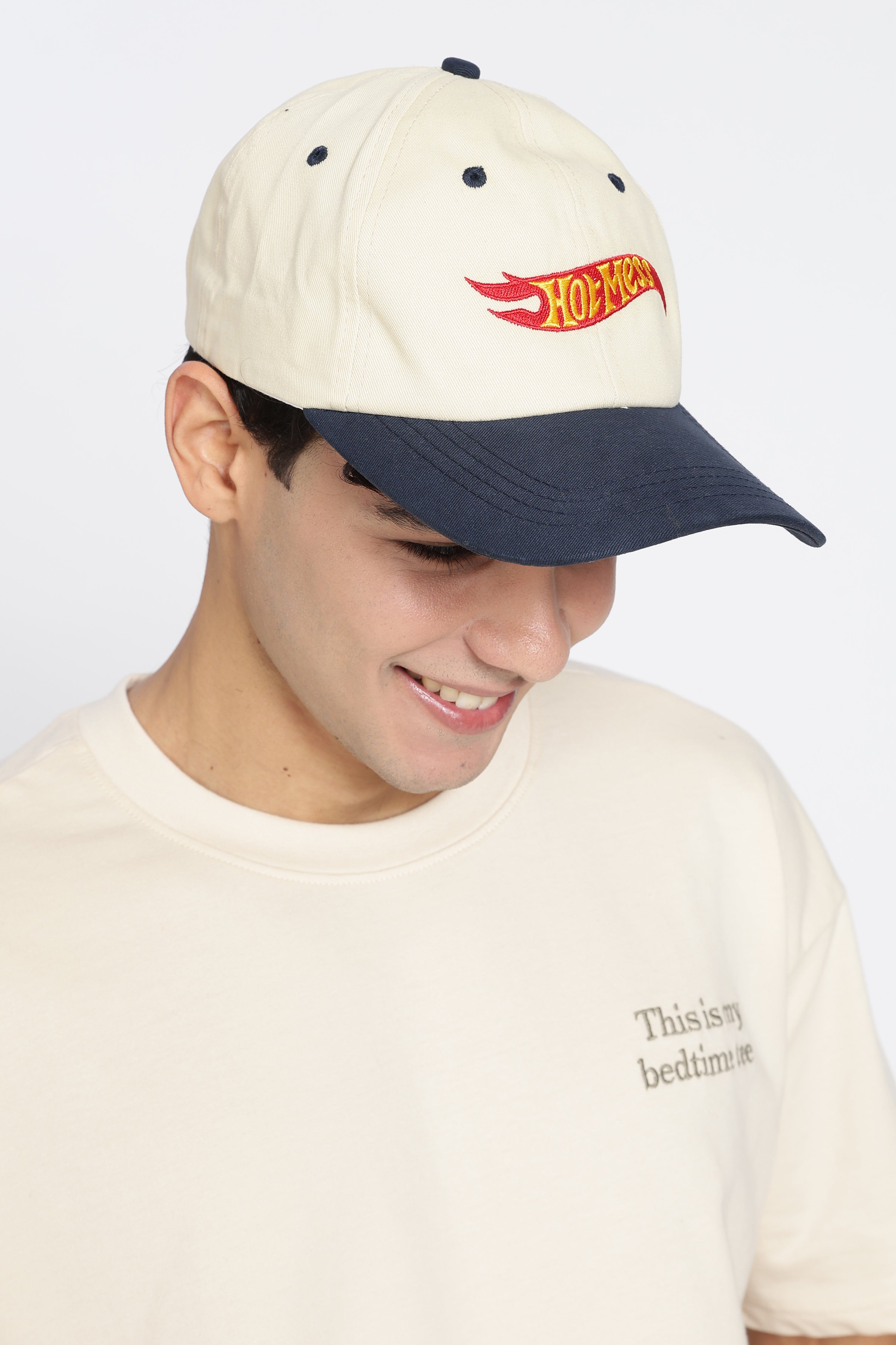 Cream Embroidered Cap