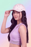 Pink Floral Printed Cap