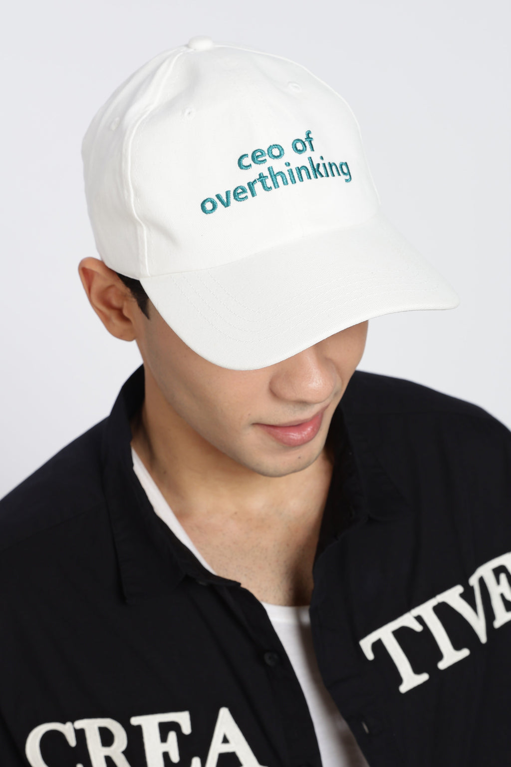 White Embroidered Cap
