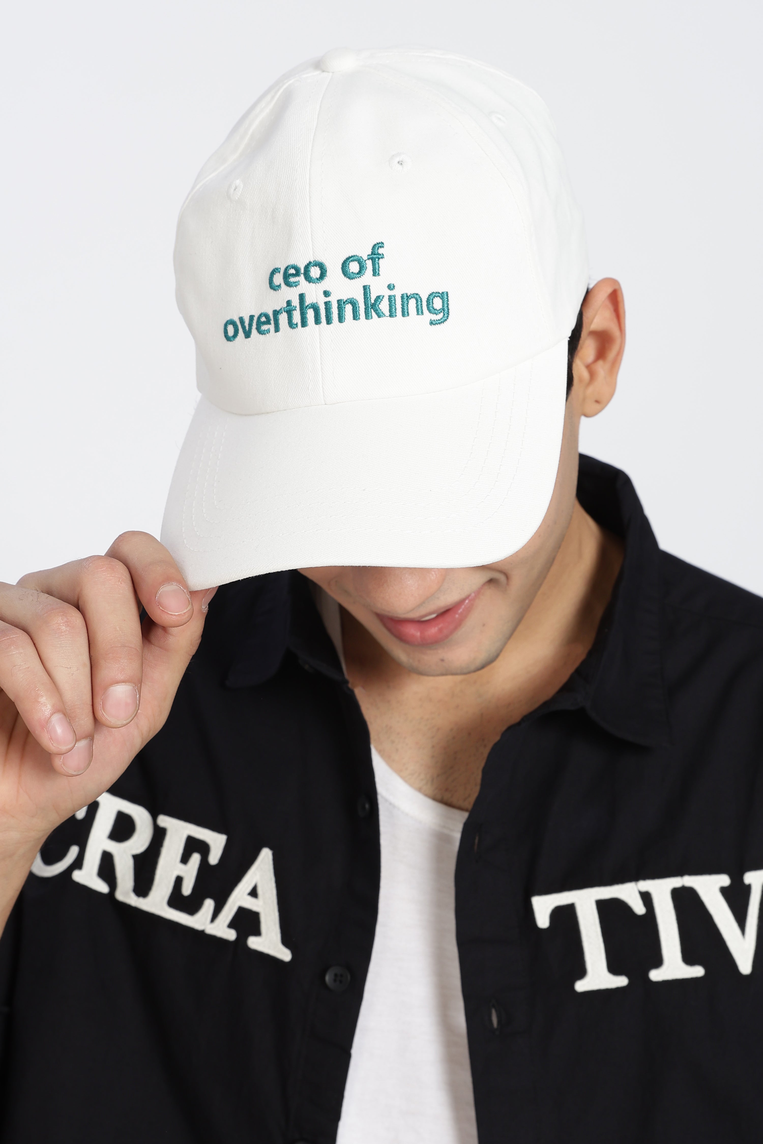 White Embroidered Cap