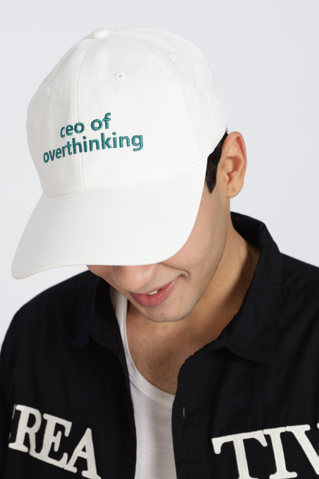 White Embroidered Cap