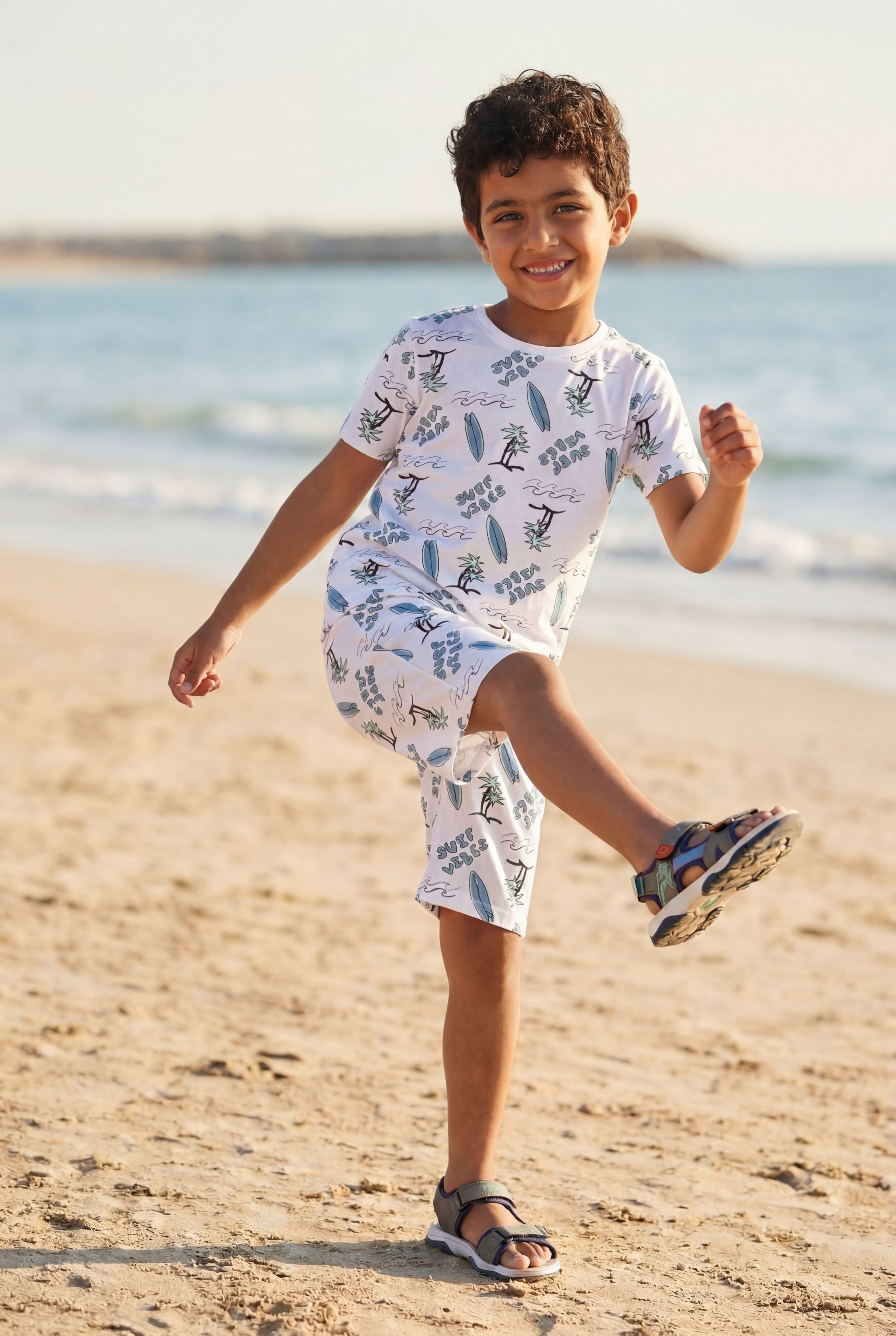 Blue All - Over Printed Regular Fit Co-ord Set