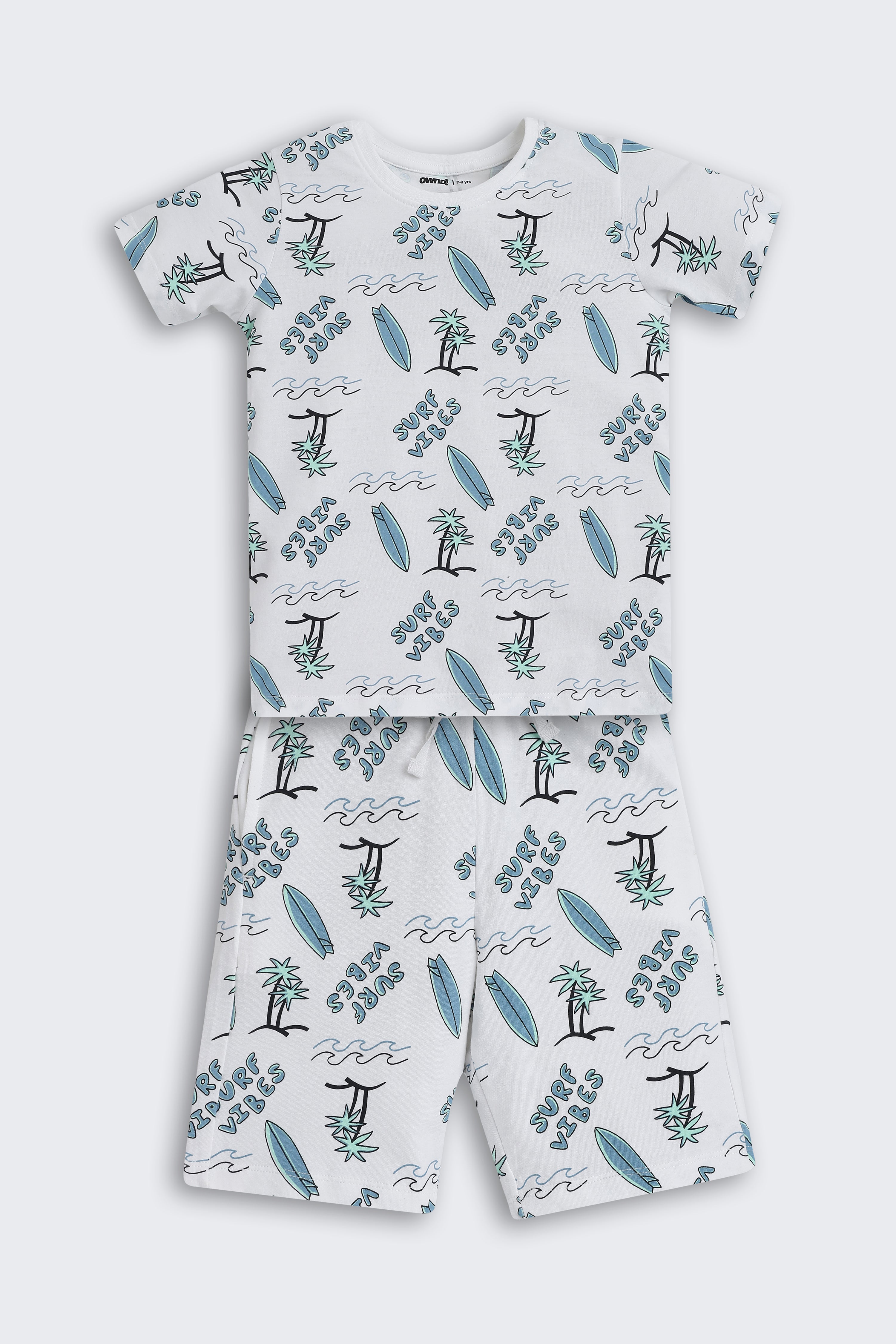 Blue All - Over Printed Regular Fit Co-ord Set