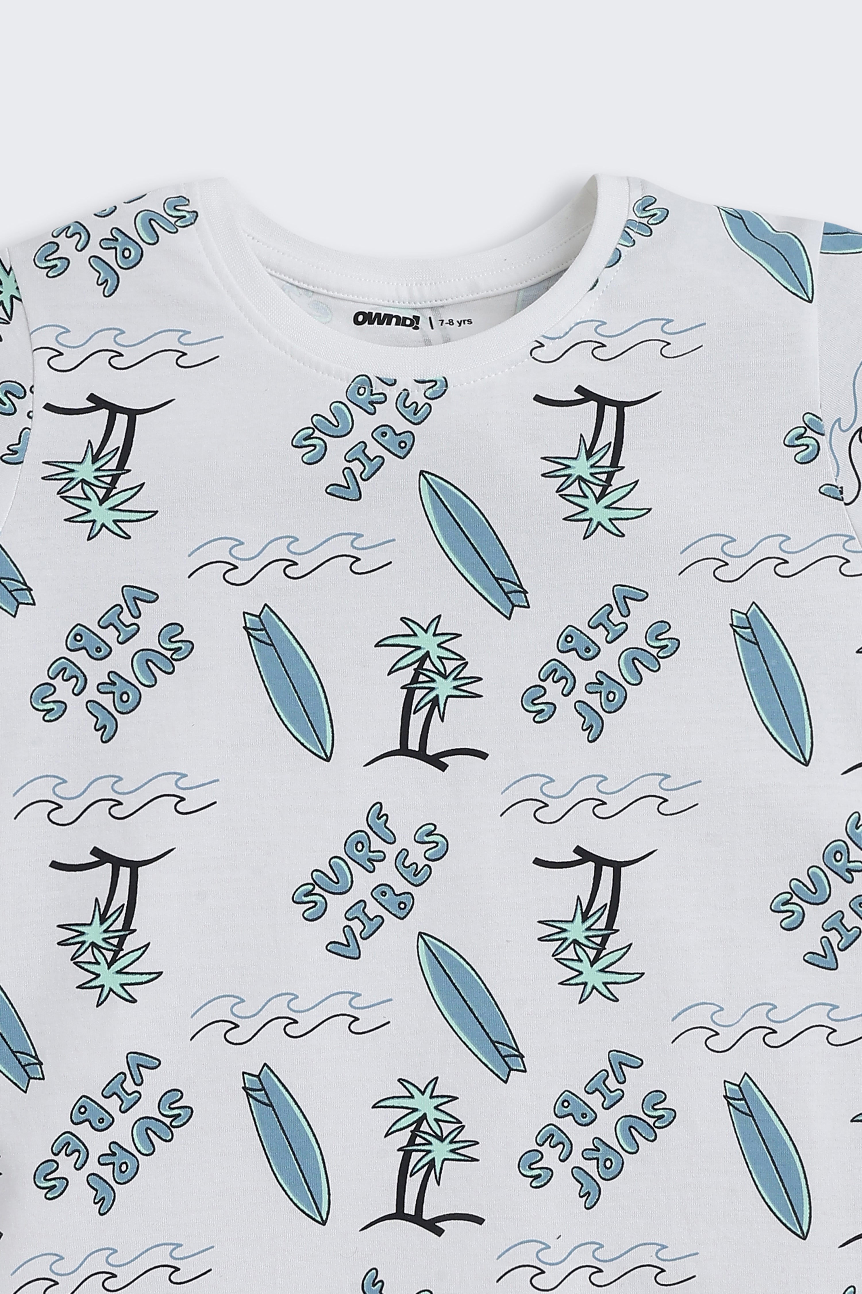 Blue All - Over Printed Regular Fit Co-ord Set