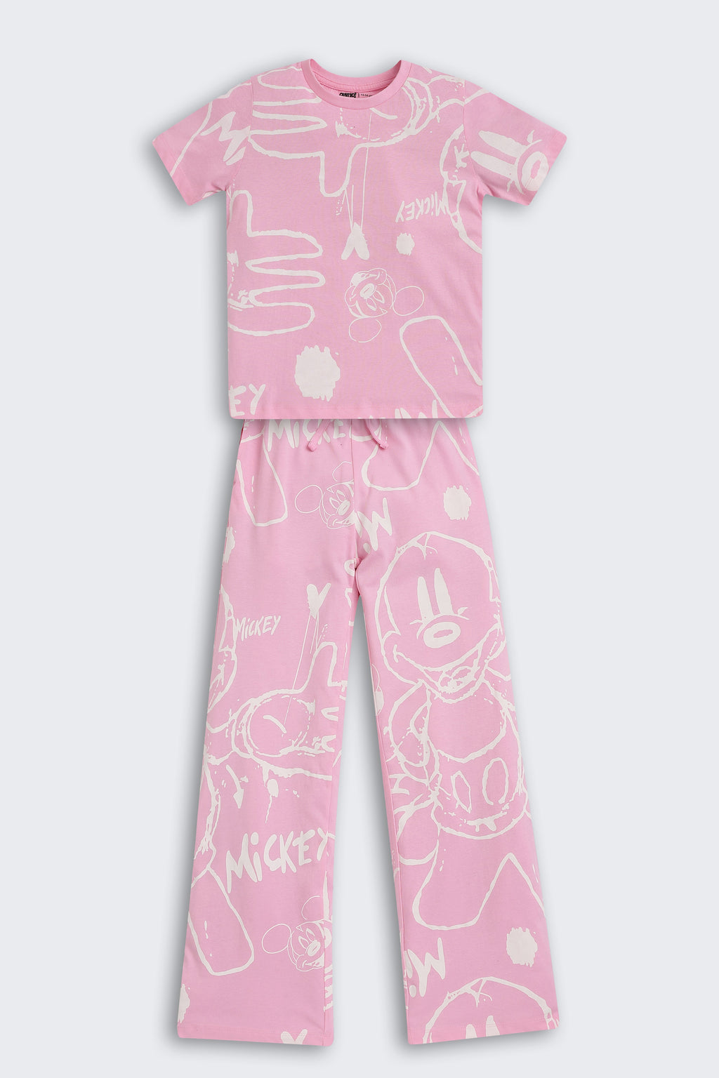 Pink Regular Fit All - Over Printed Night Suit Set