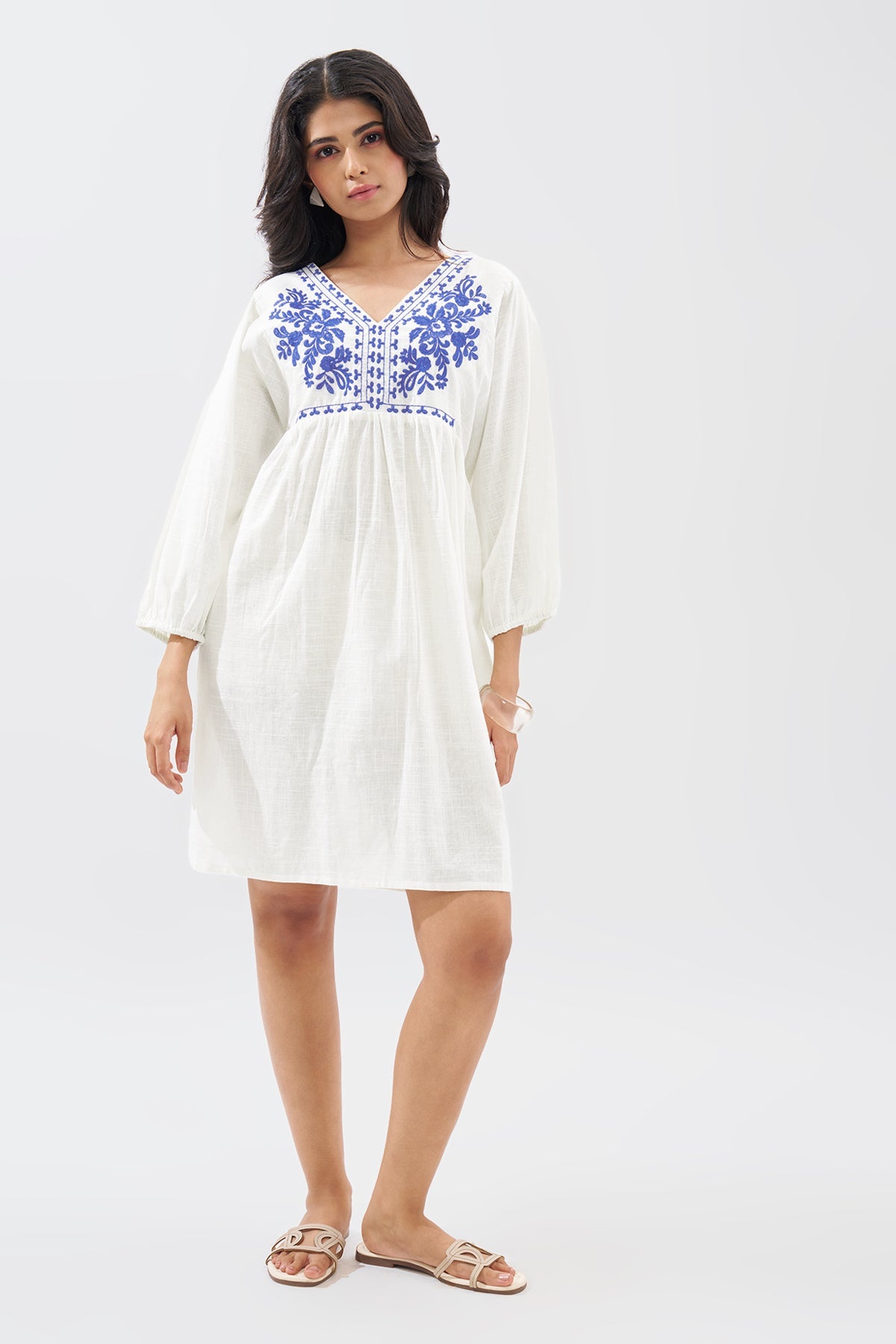 White Embroidered Dress