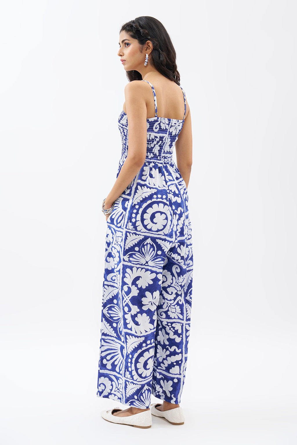 Blue Printed Jumpsuit