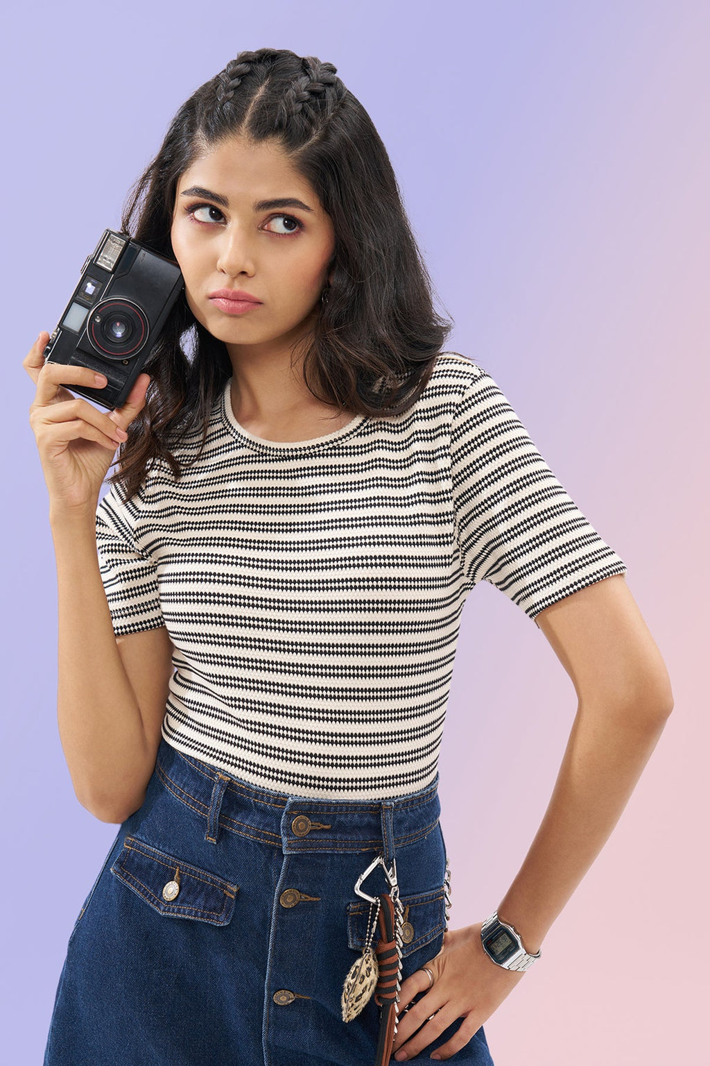 Black Striped Top