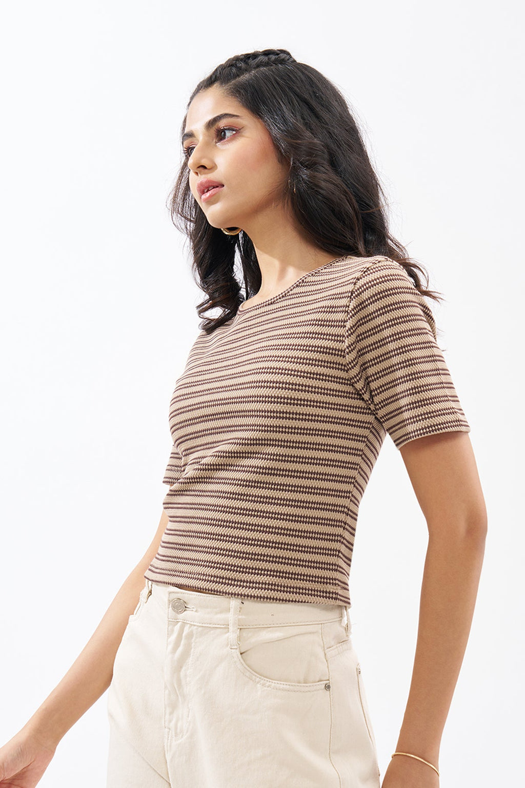 Brown Striped Top