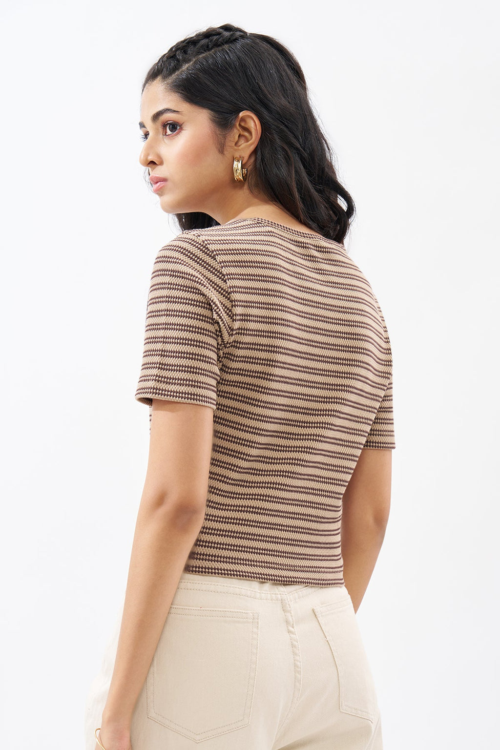 Brown Striped Top