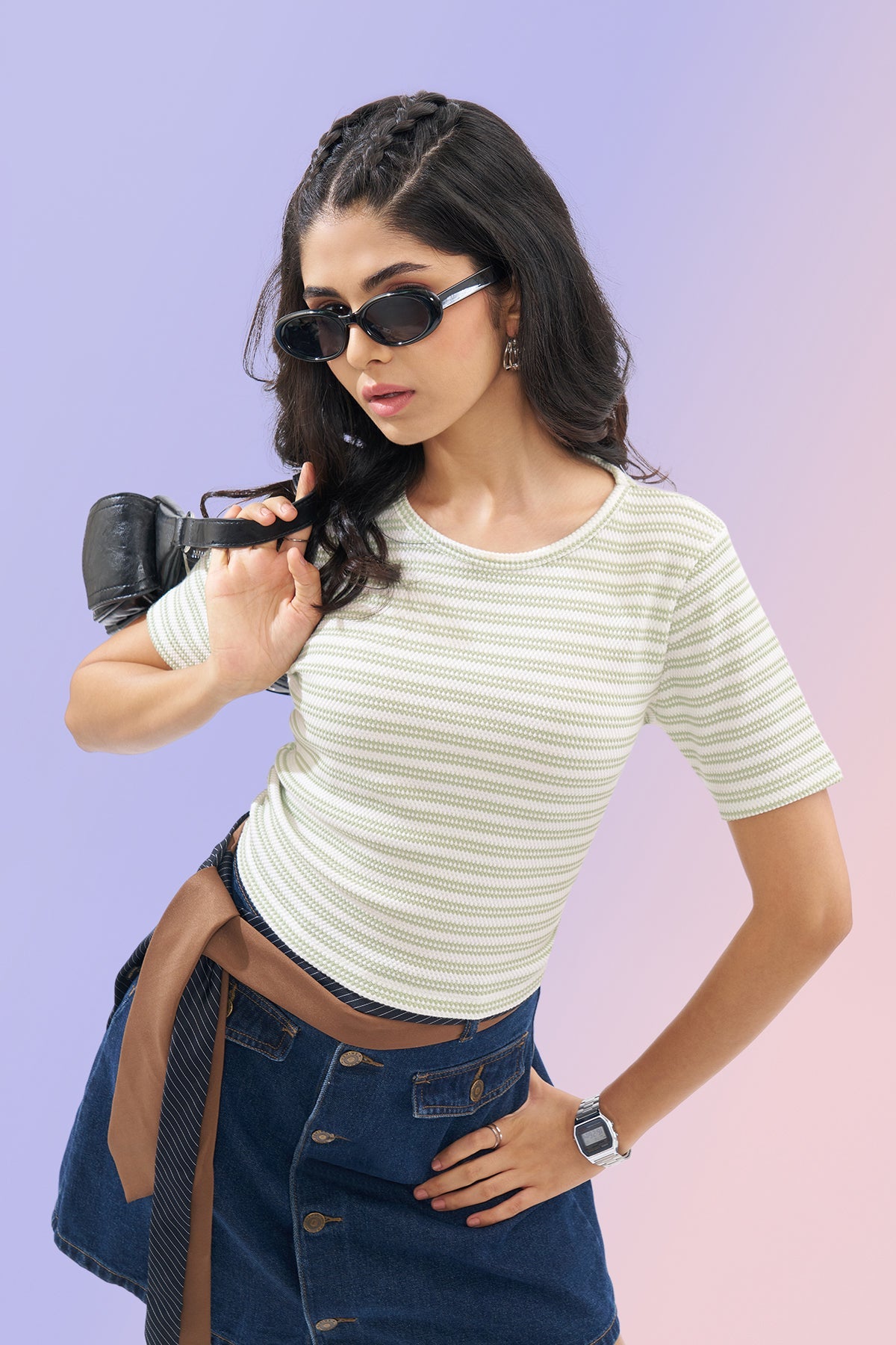 Mint Striped Top