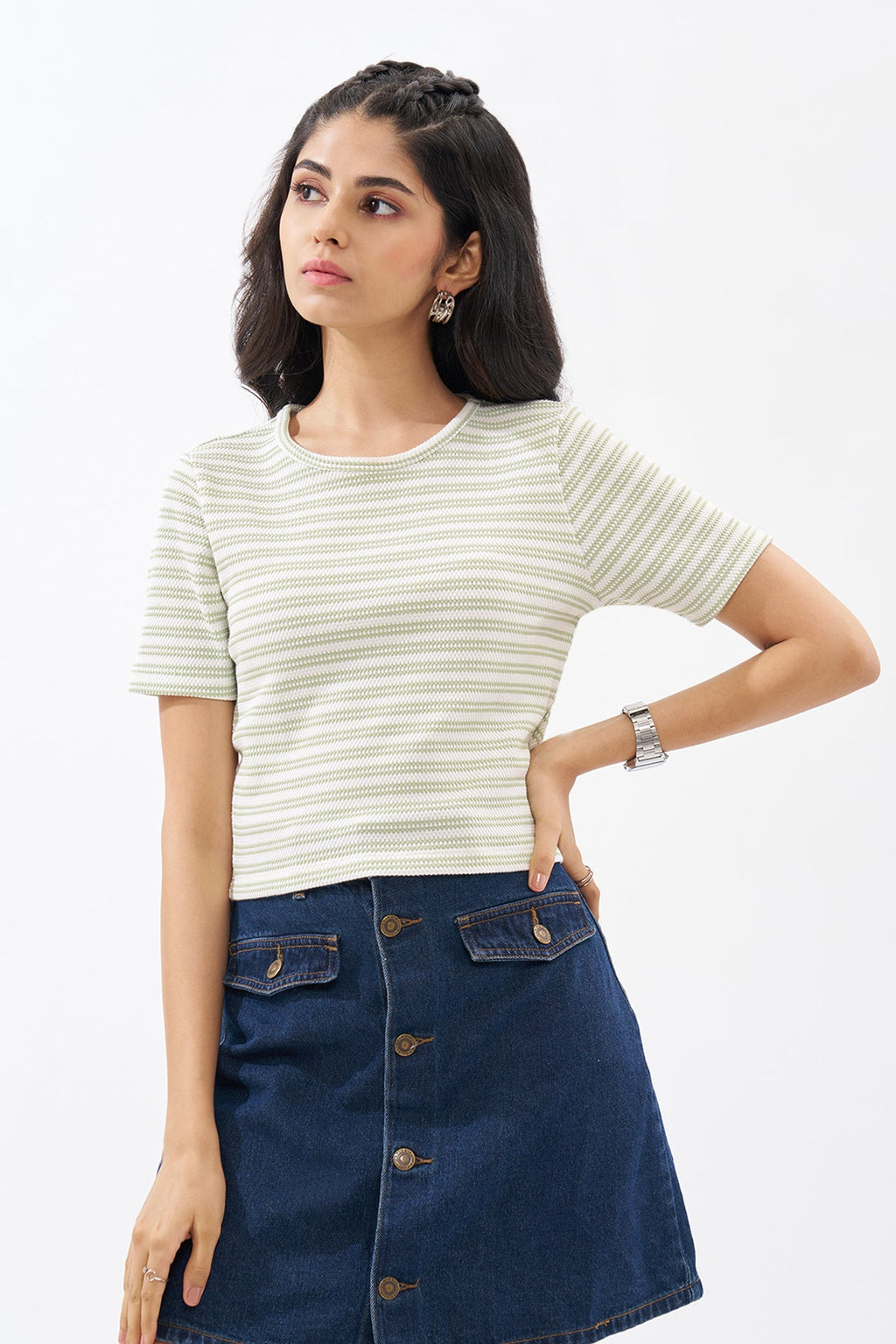 Mint Striped Top