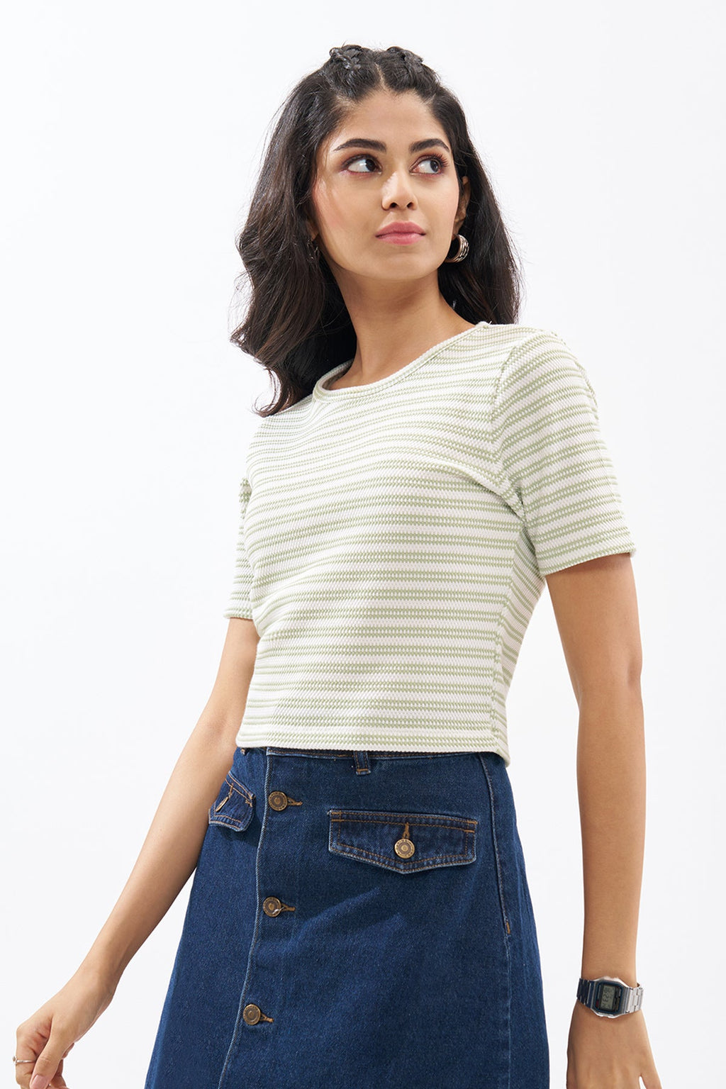 Mint Striped Top