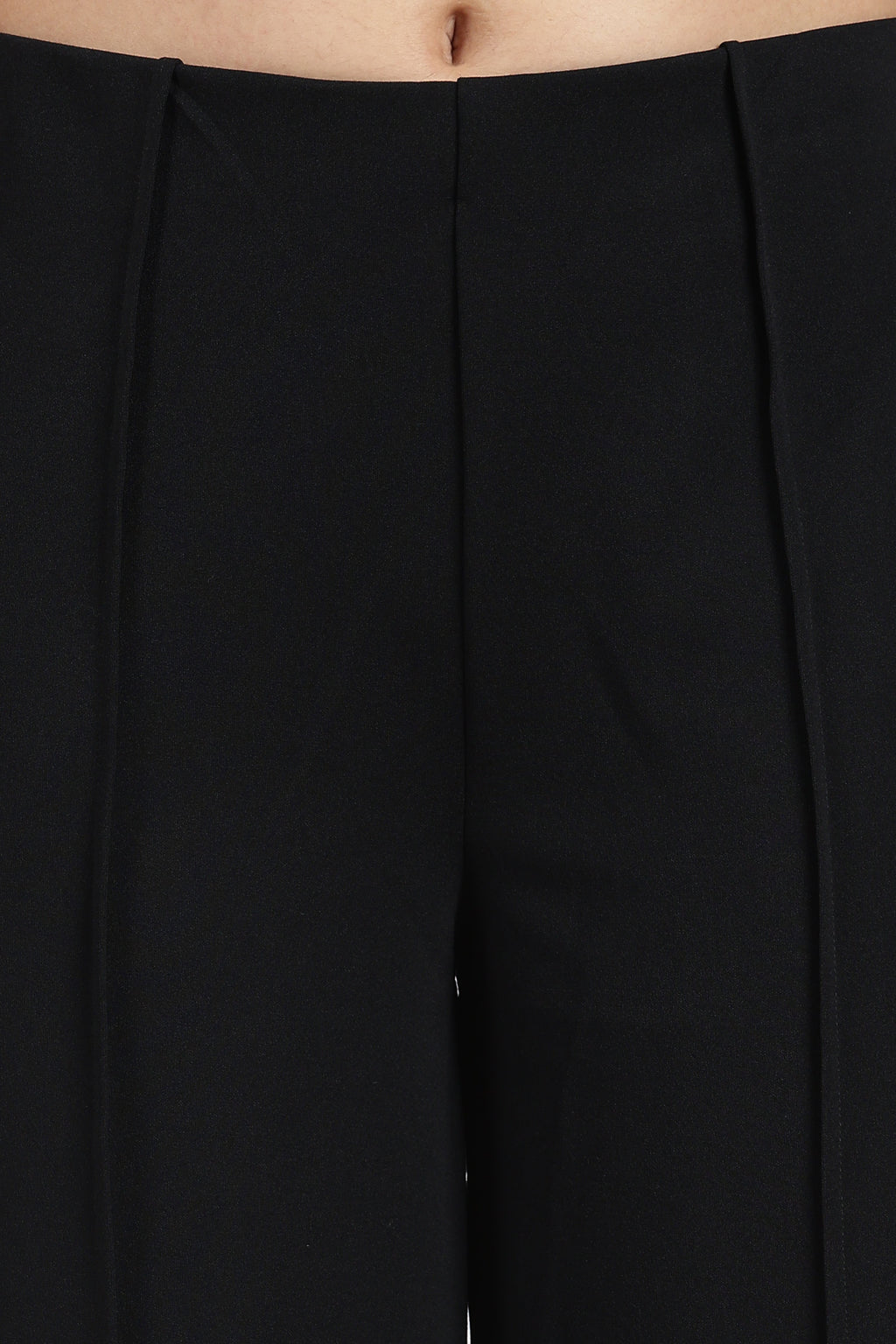 Black High Rise Regular Fit Trouser