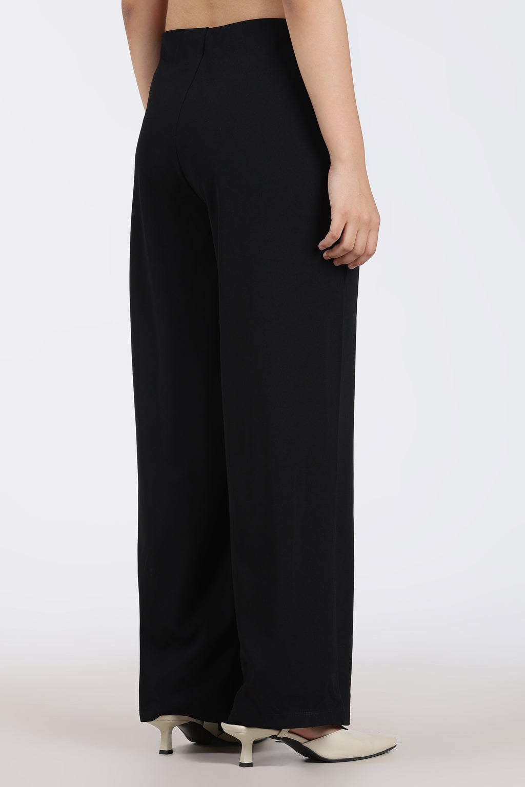 Black High Rise Regular Fit Trouser