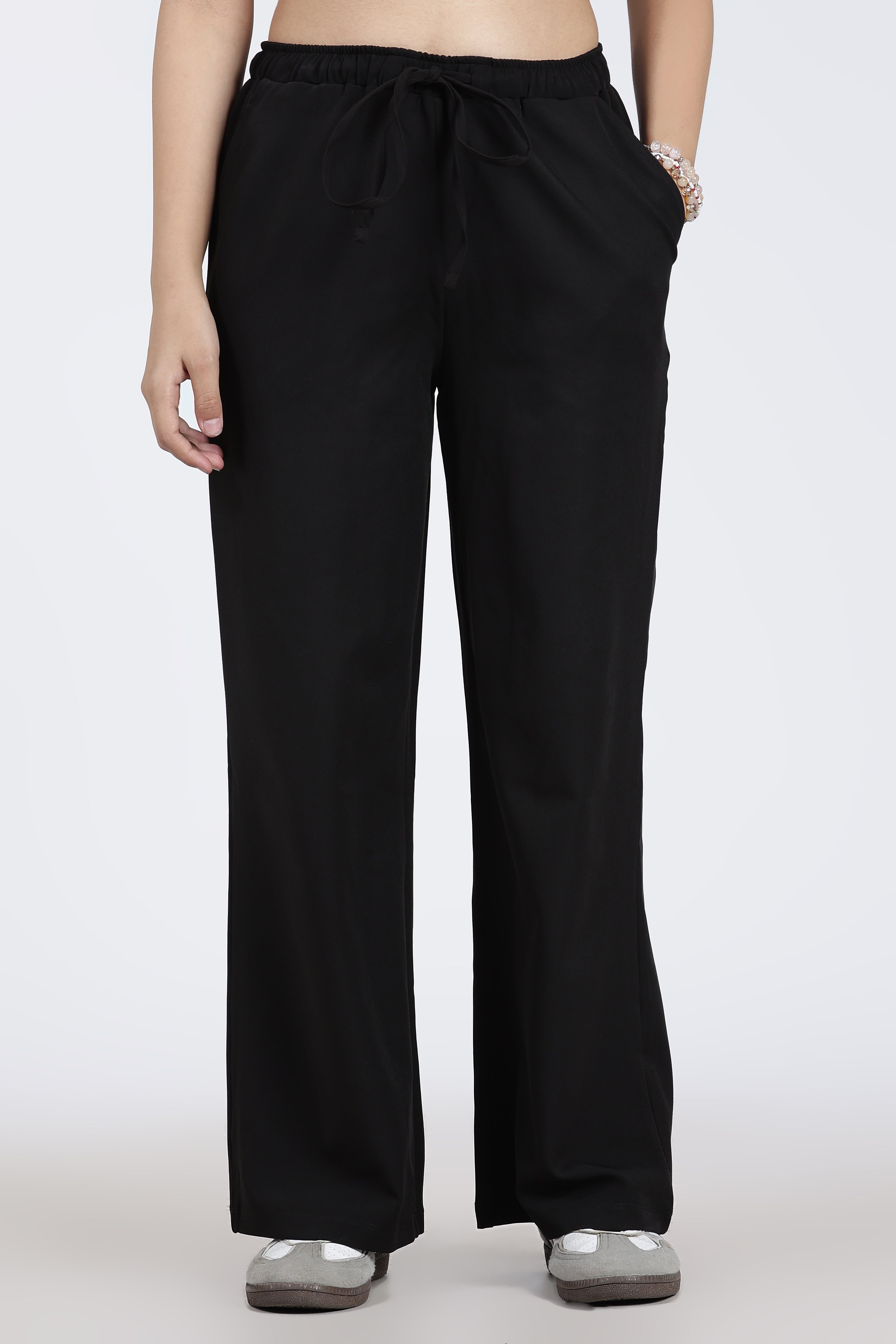 Black Regular Fit Casual Trouser