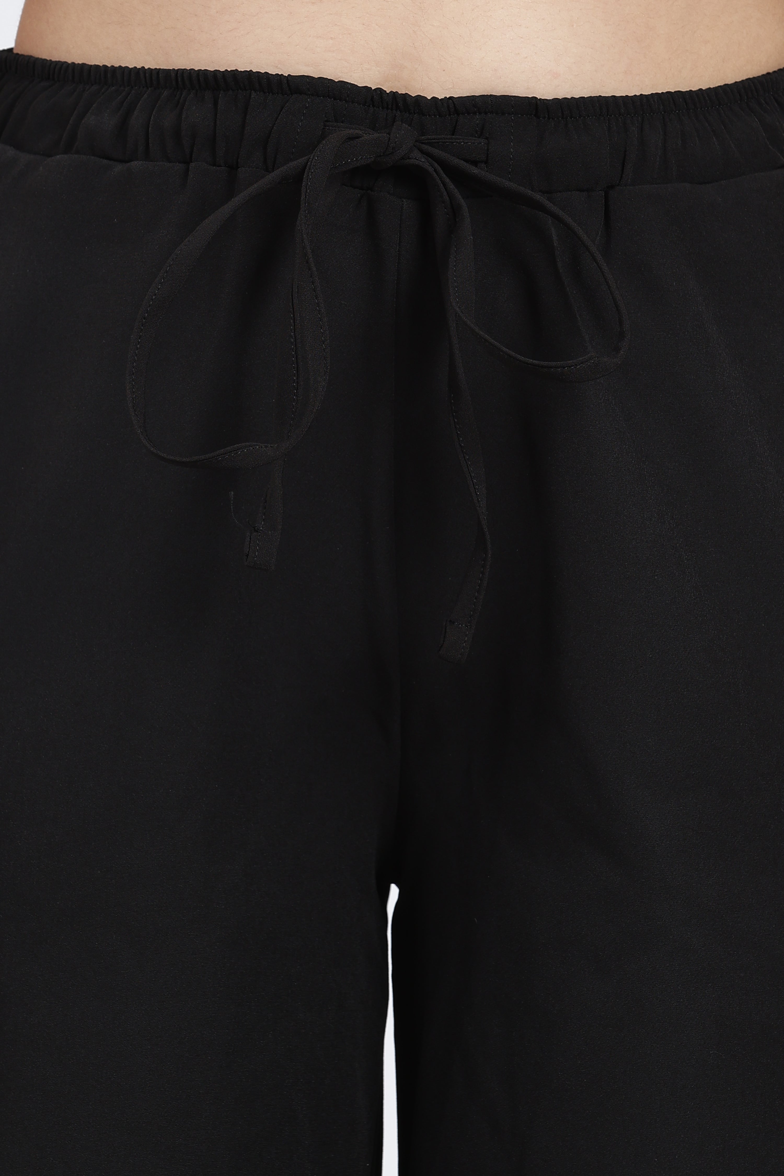 Black Regular Fit Casual Trouser