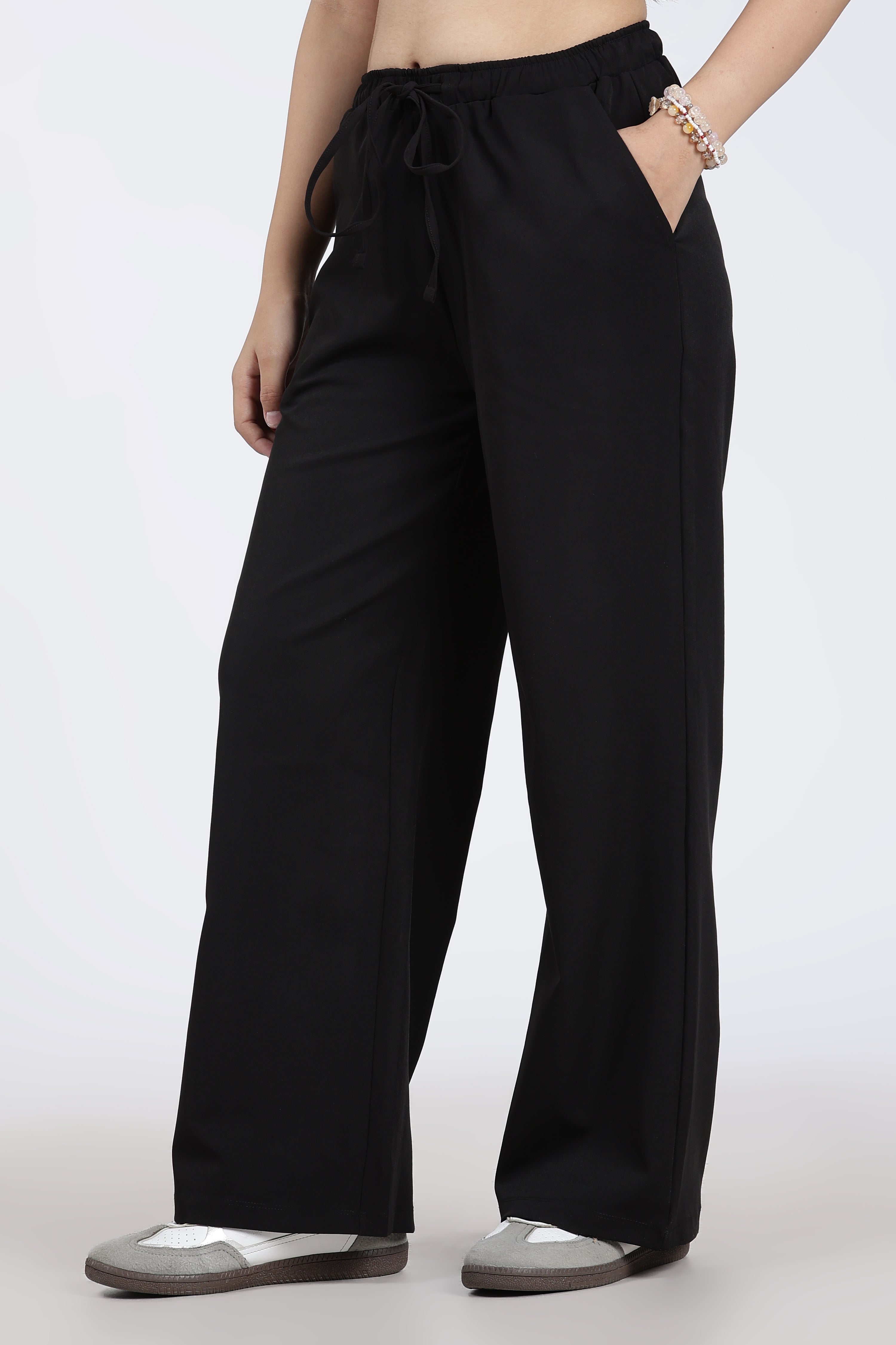 Black Regular Fit Casual Trouser