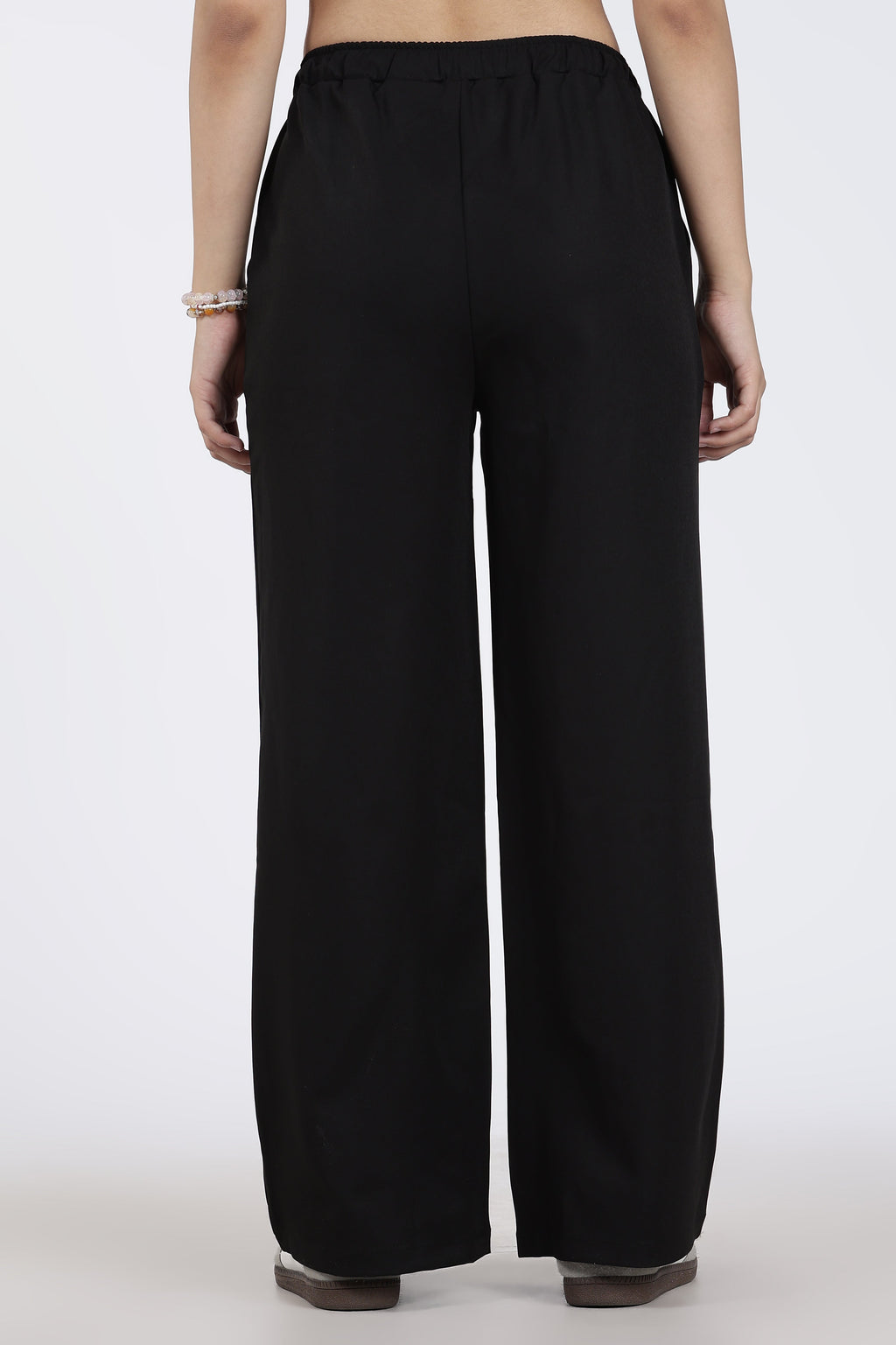 Black Regular Fit Casual Trouser