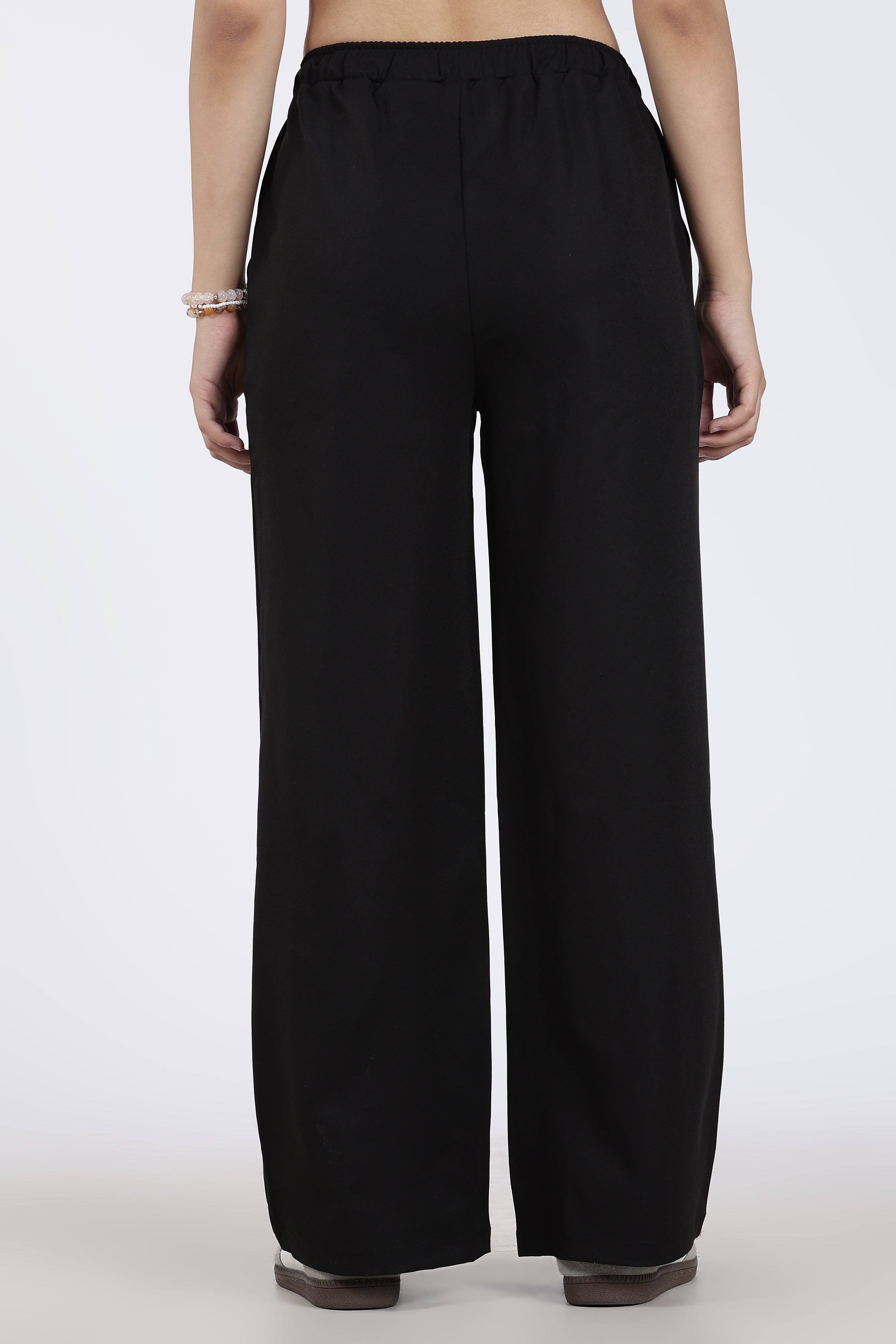 Black Regular Fit Casual Trouser