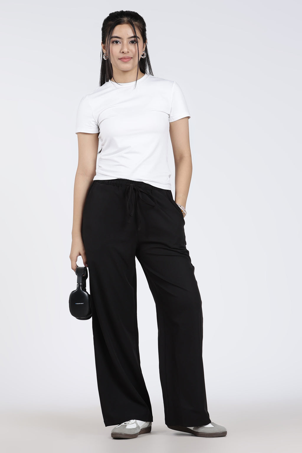 Black Regular Fit Casual Trouser