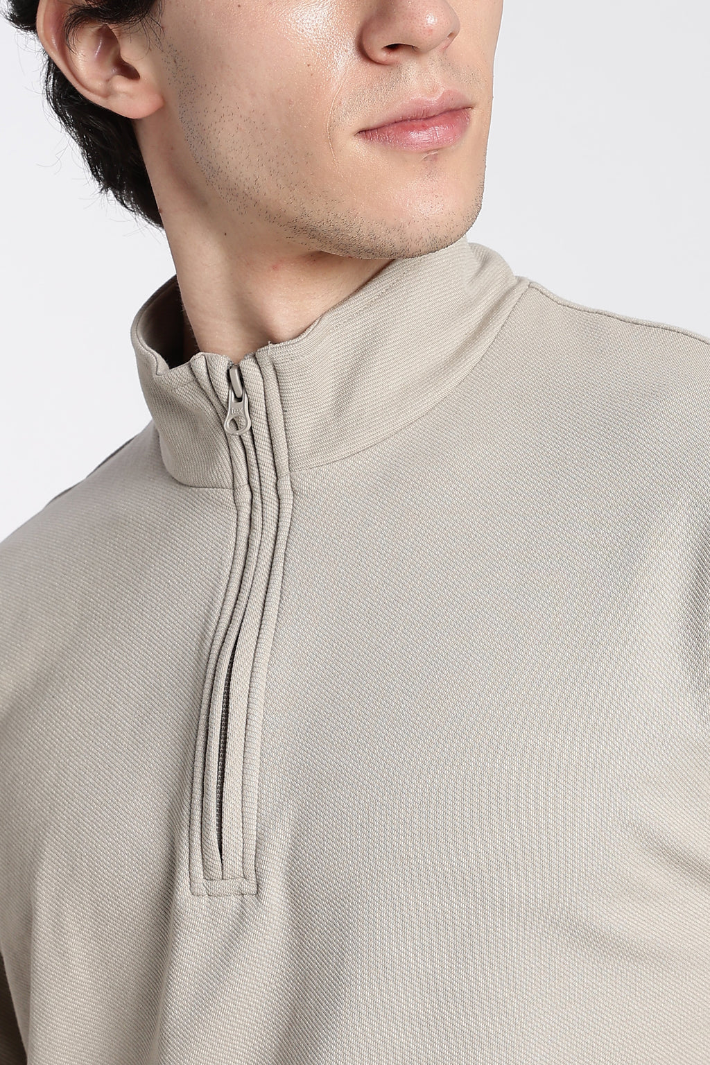Beige Drop Shoulder Sleeves Oversized Fit T-Shirt