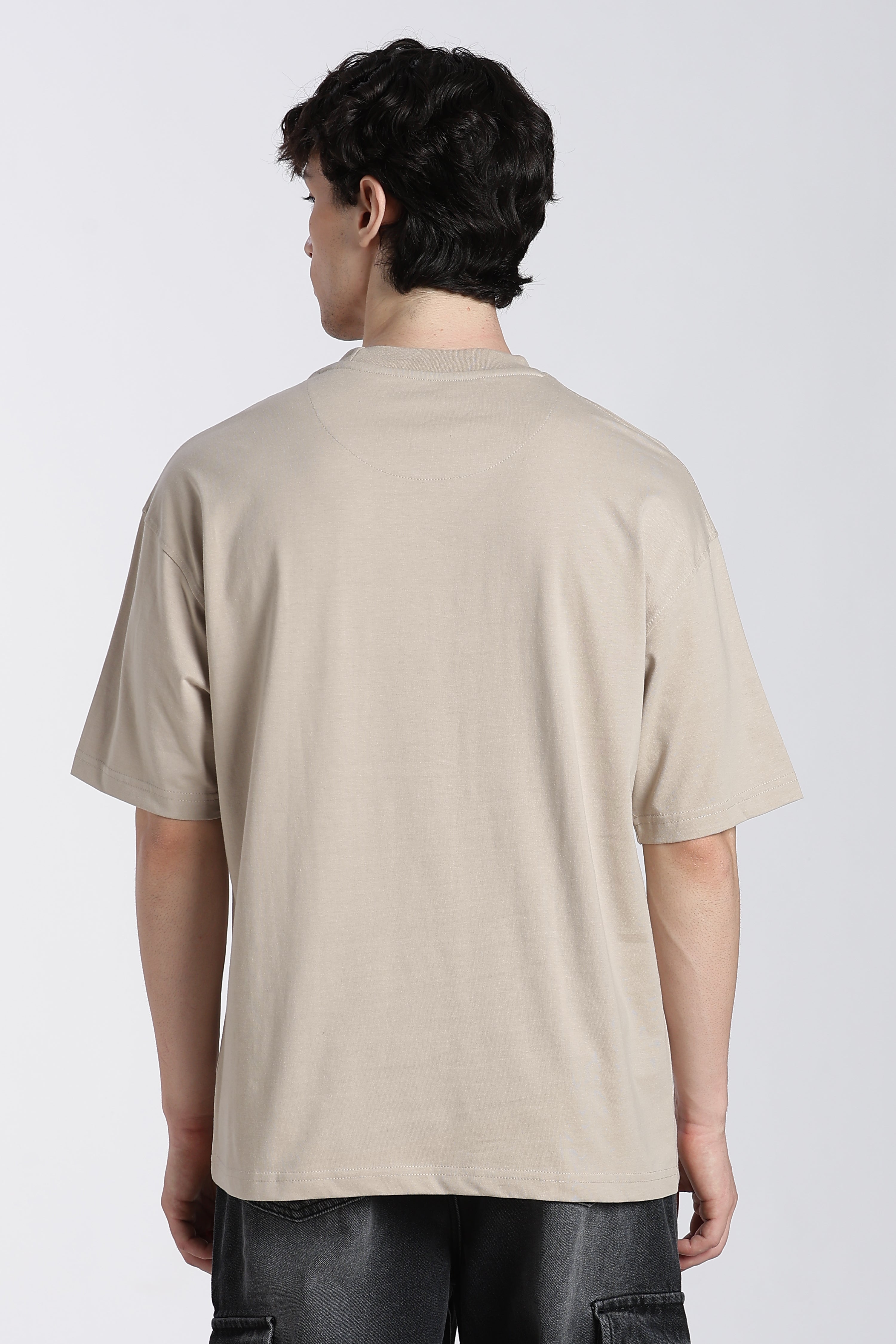 Beige Tom and Jerry Oversized Fit T-Shirt