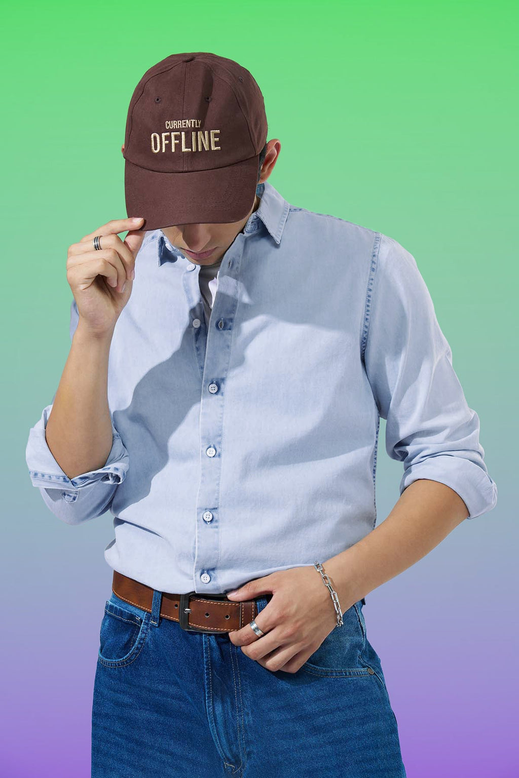 Light Blue Regular Fit Casual Shirt