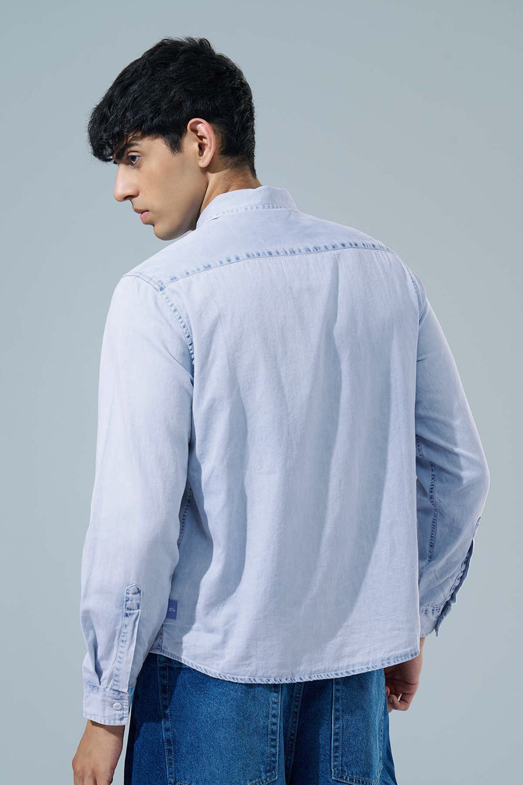 Light Blue Regular Fit Casual Shirt