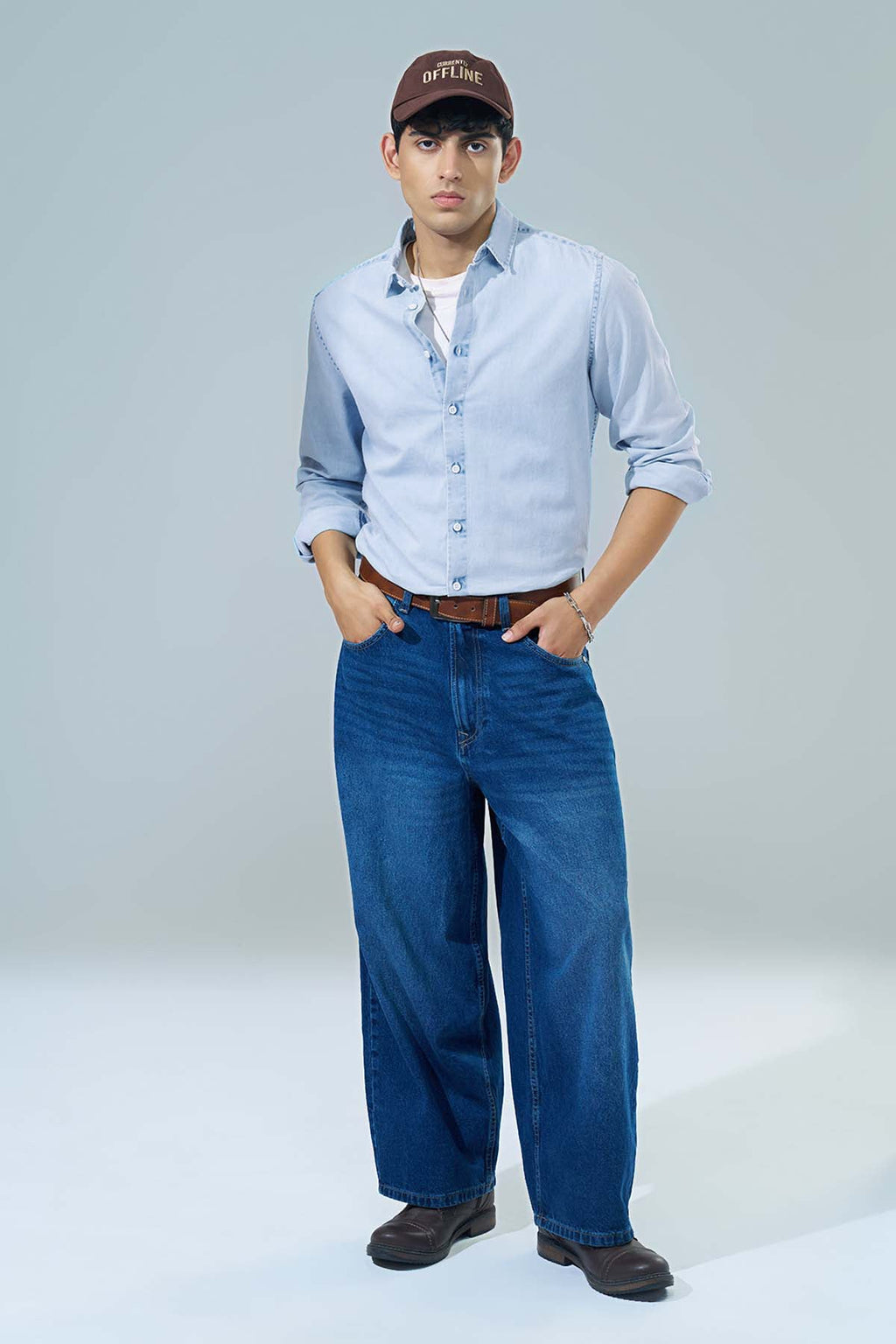 Light Blue Regular Fit Casual Shirt