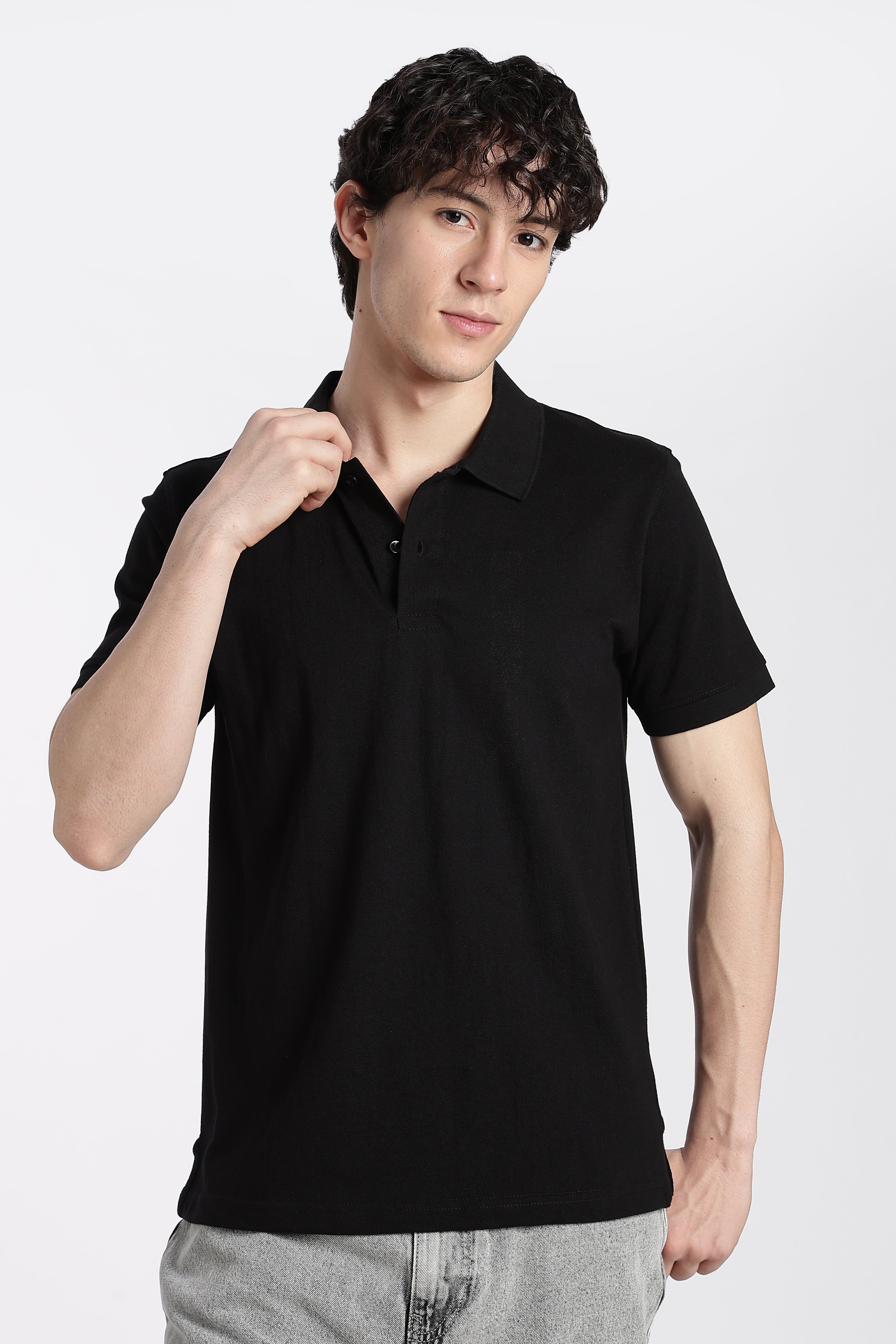 Black Everyday Regular Fit Polo T-Shirt