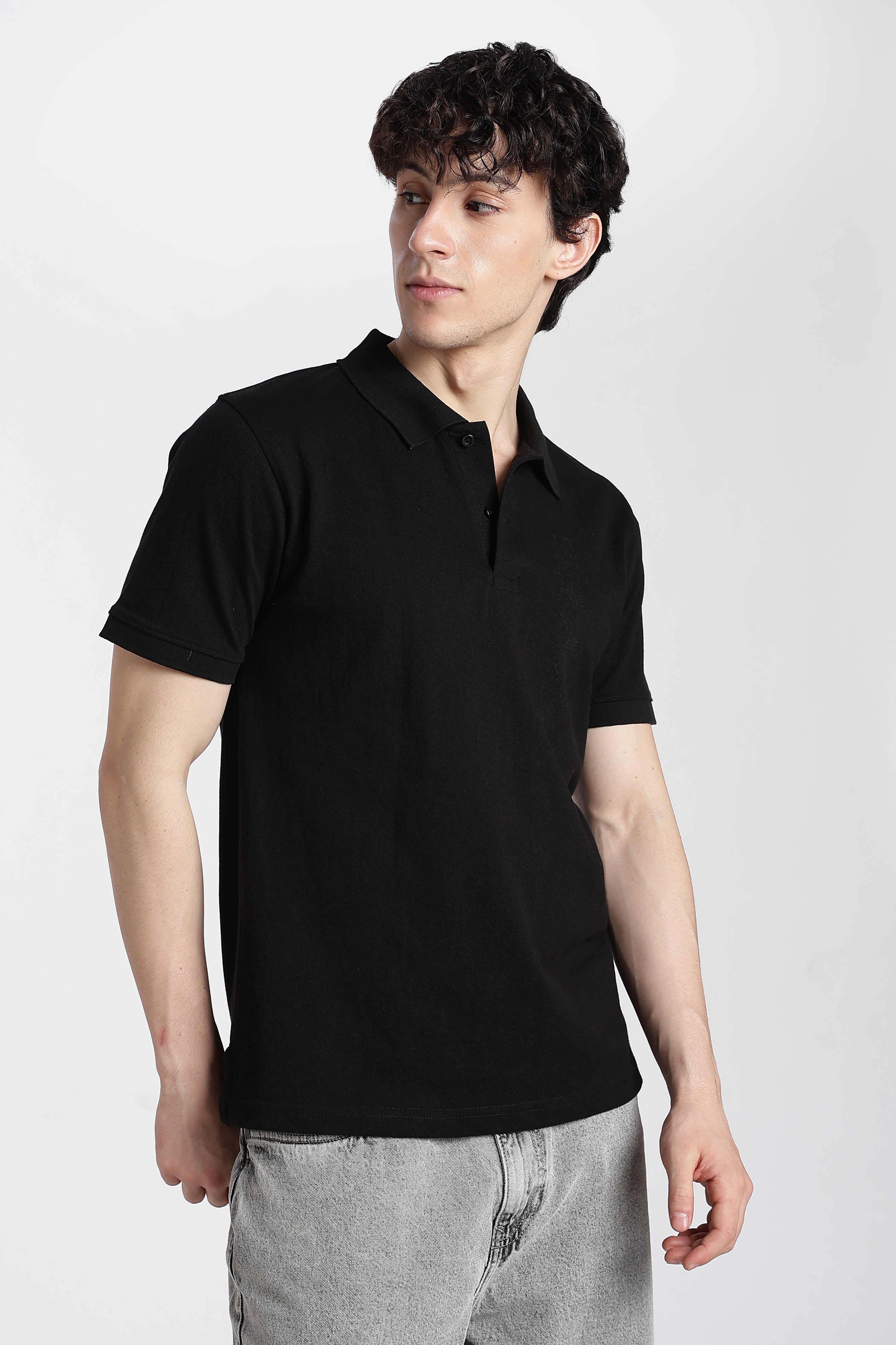Black Everyday Regular Fit Polo T-Shirt