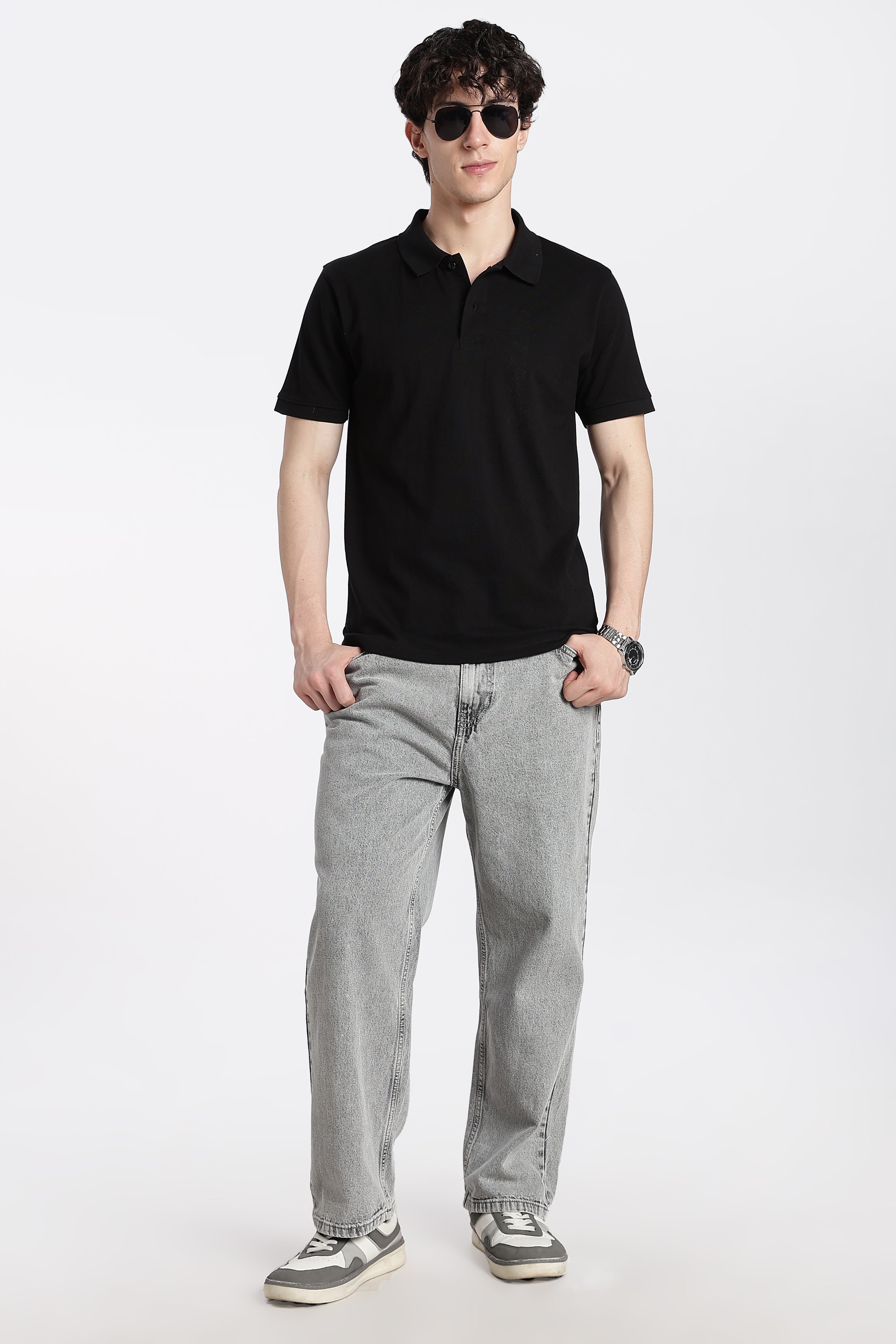 Black Everyday Regular Fit Polo T-Shirt