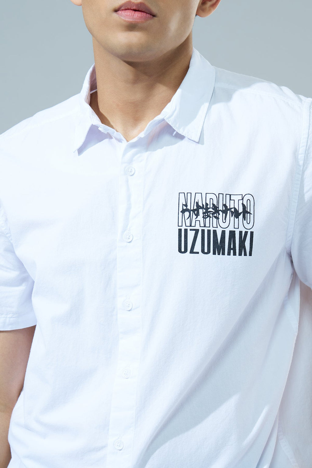 White Printed Regular Fit Casual Shirt