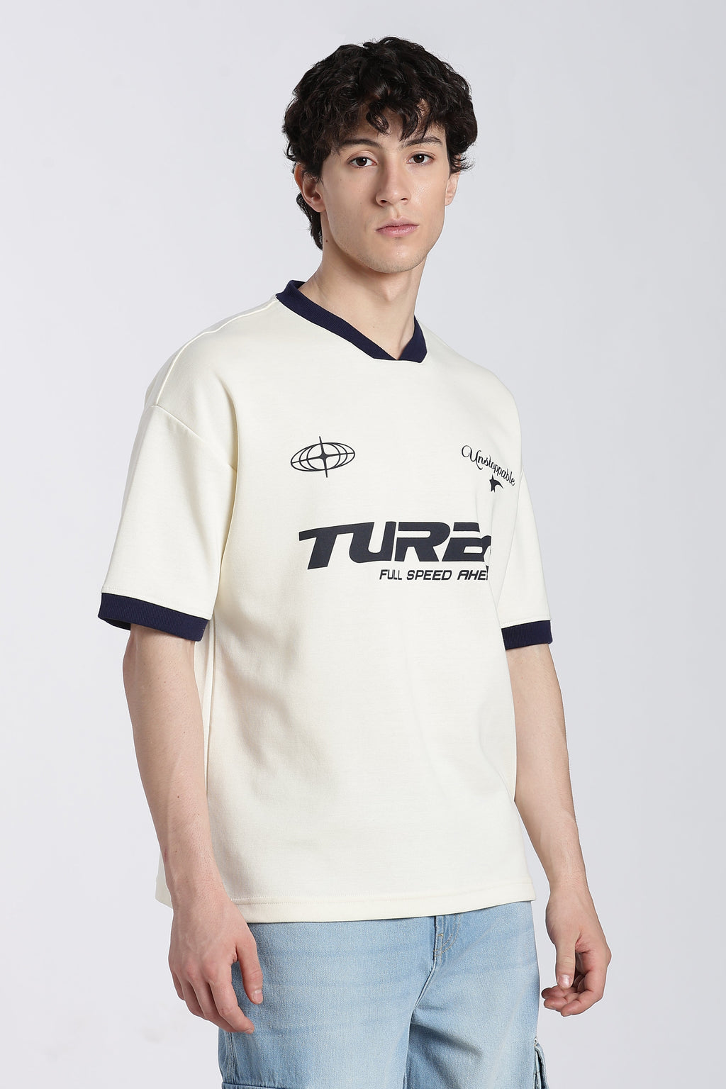 Off White Letter Oversized Fit T-Shirt